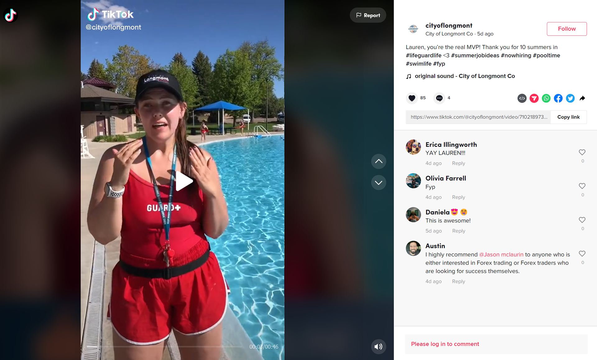 Now Hiring Lifeguards (TikTok & Insta)