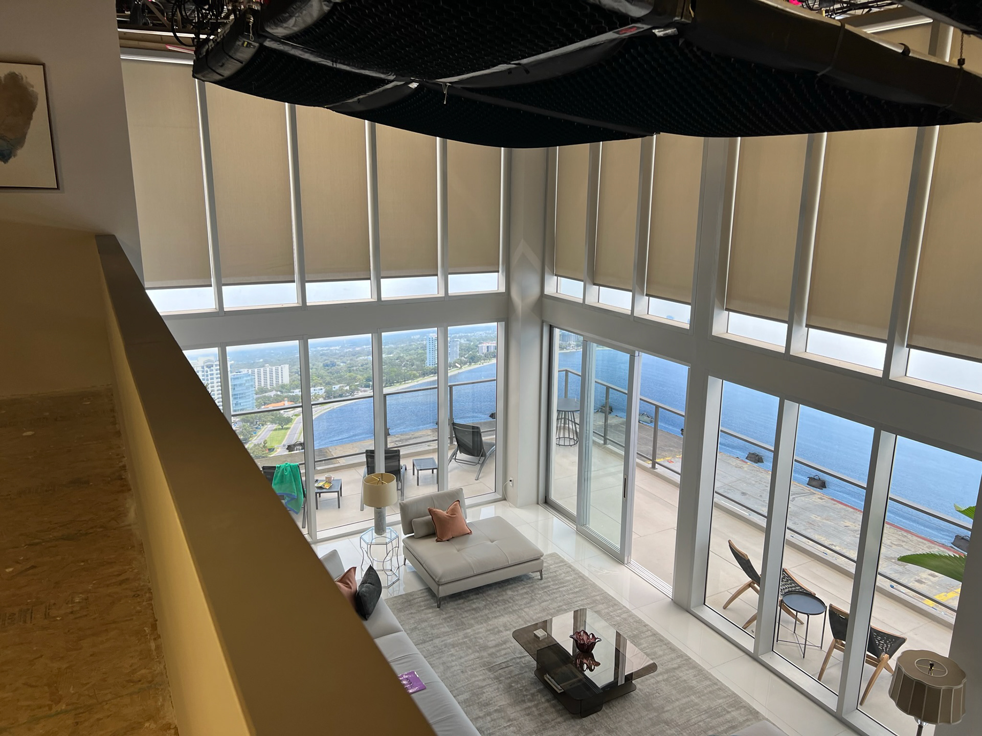 Set from second level balcony - showing backdrop