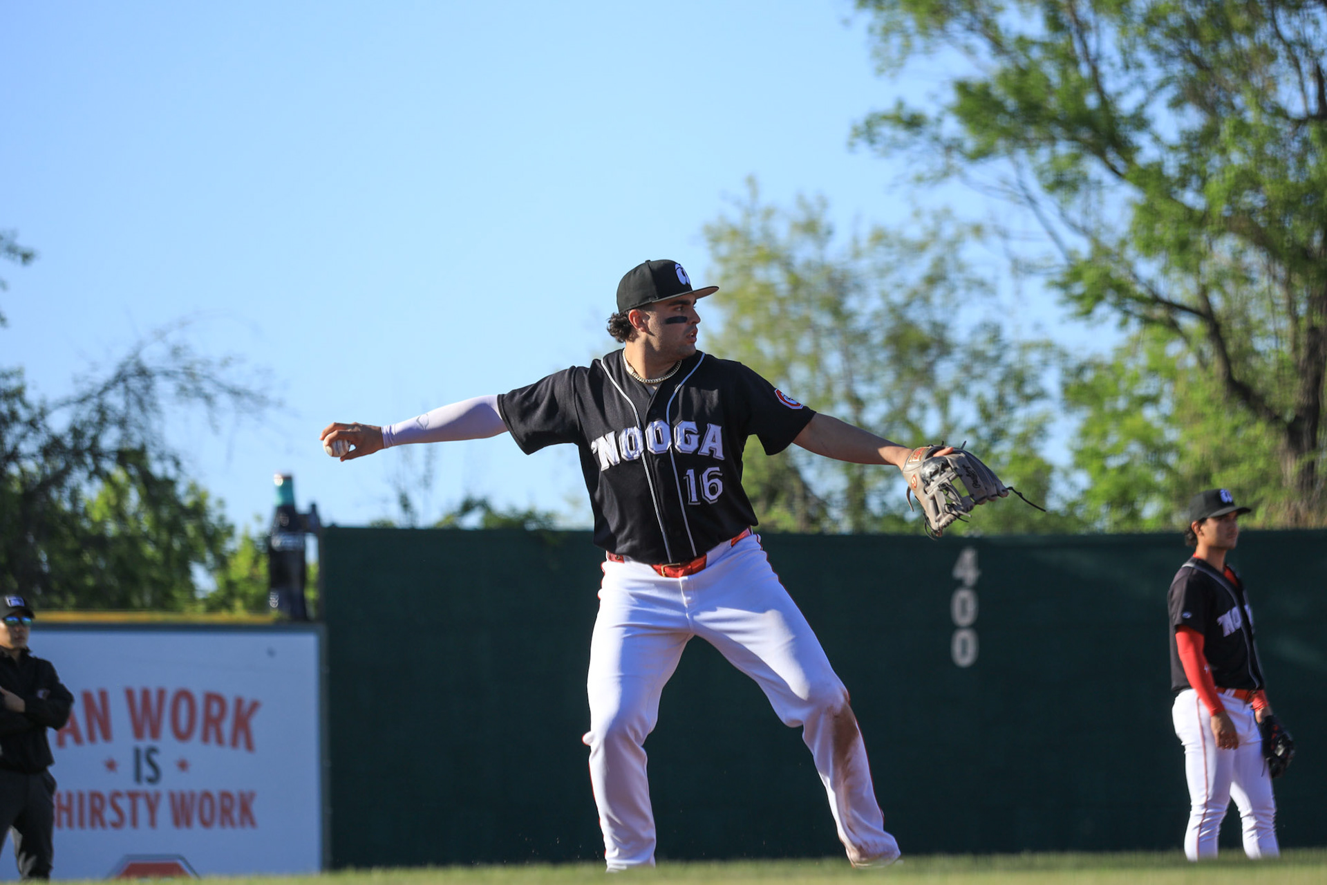 Lookouts vs. Barons 4.12 - Sal Stewart warming up at third