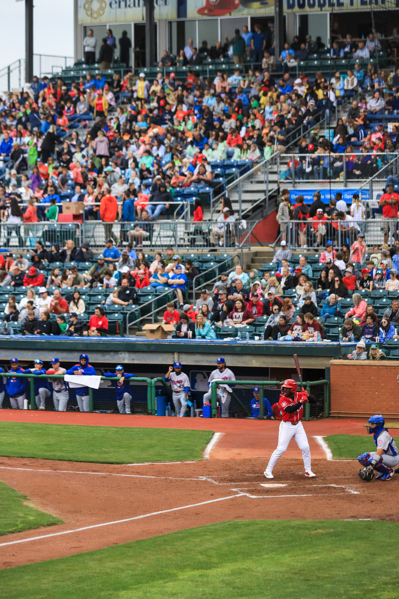 Lookouts vs. Smokies 5.7 - Hector Rodriguez at bat on education day