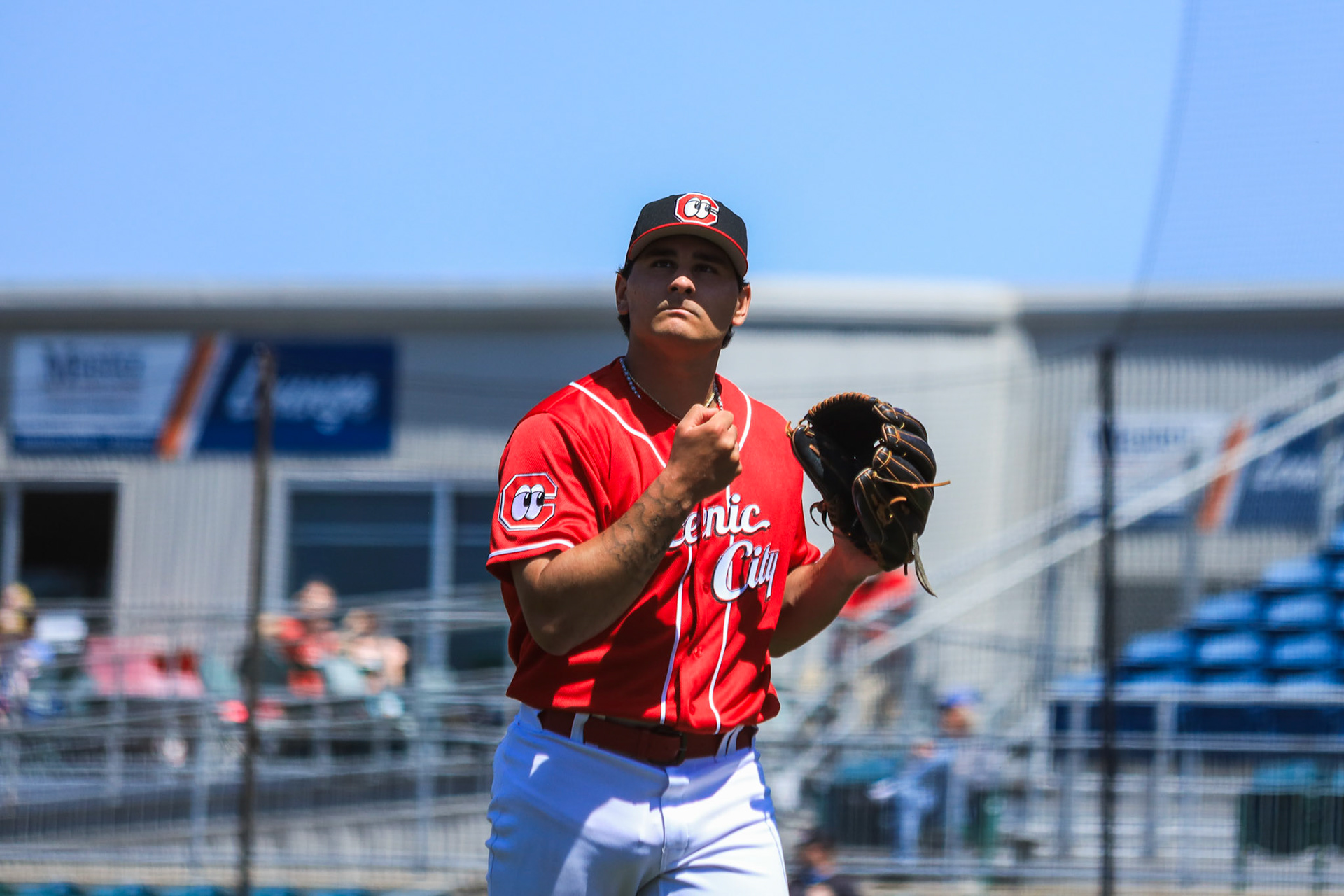 Lookouts vs. Barons 4.13 - Ryan Cardona Celebrates end of inning