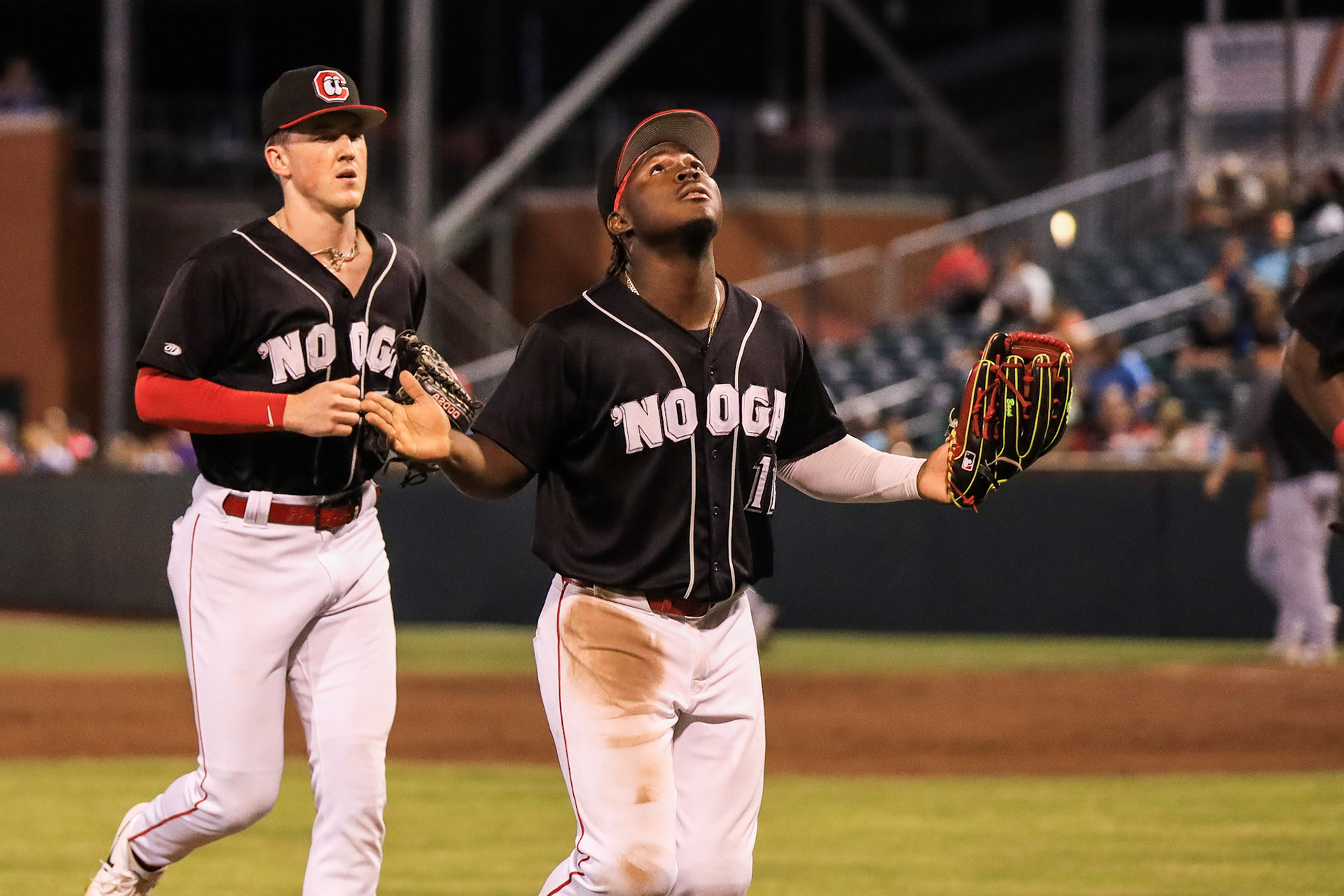 Lookouts vs. Trash Pandas 5.23 - Hector Rodriguez celebrates win