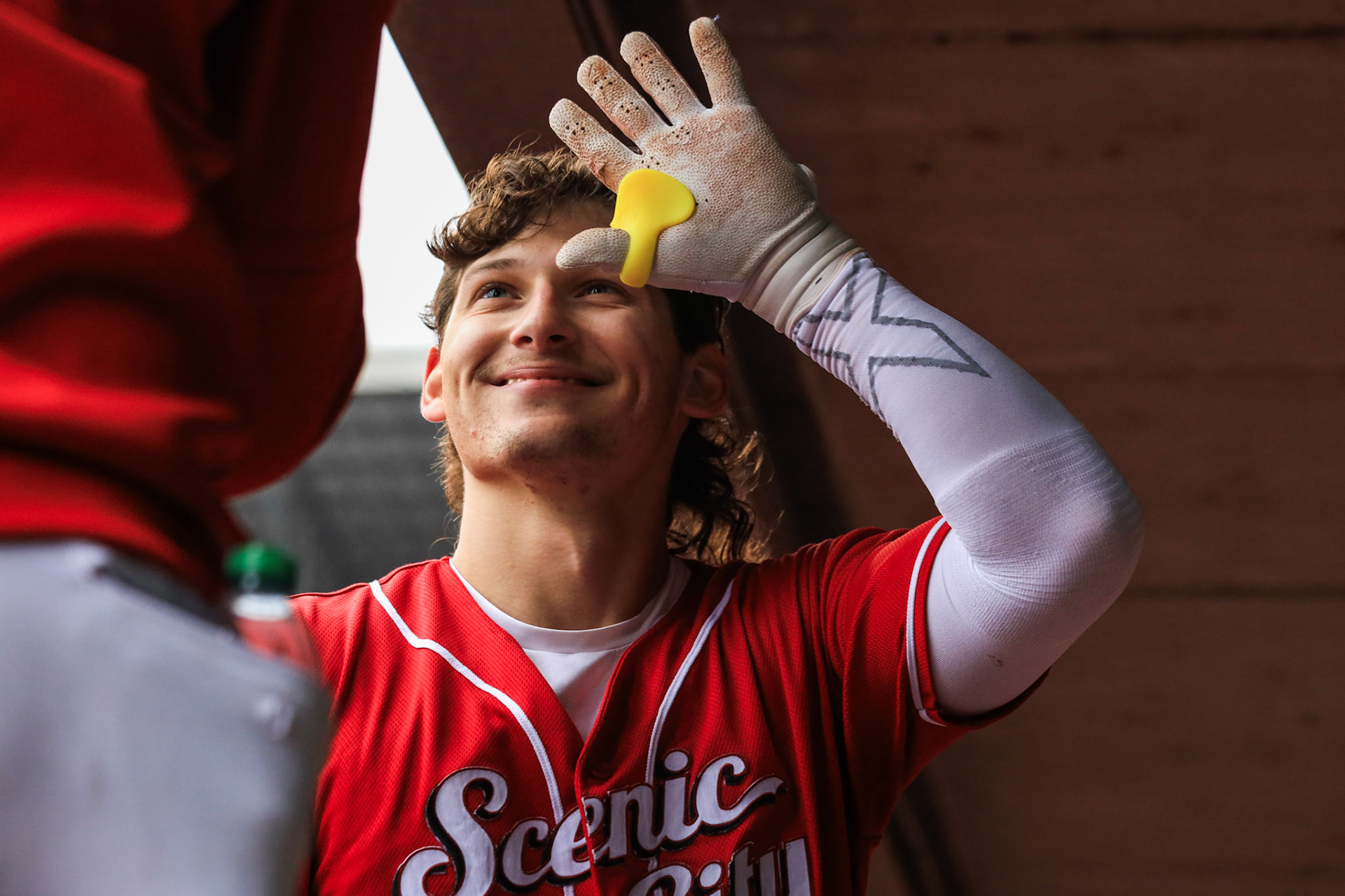 Lookouts vs. Smokies 5.7 - Austin Hendrick dugout celebration