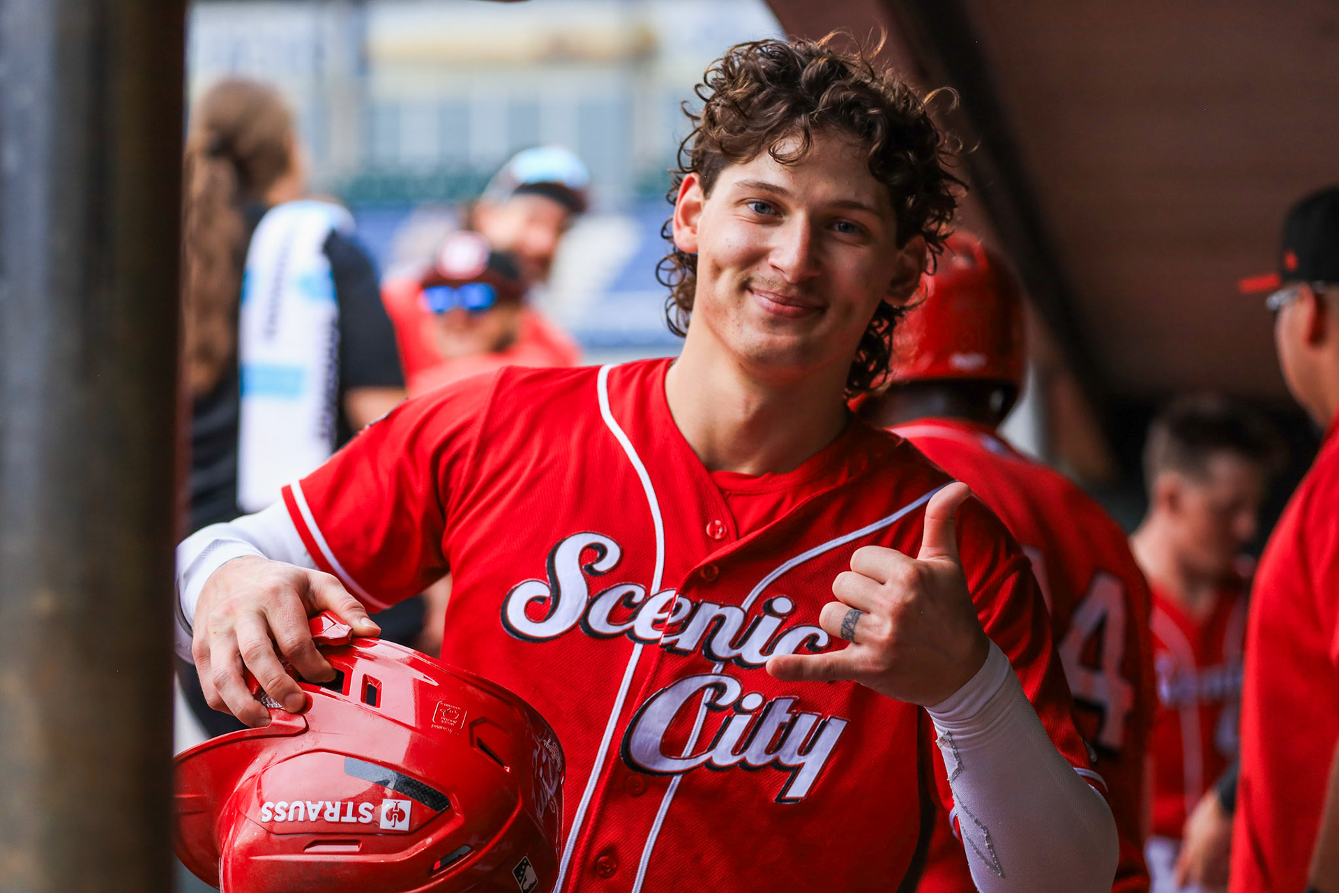 Lookouts vs. Trash Pandas 7.8 - Austin Hendrick dugout celebration