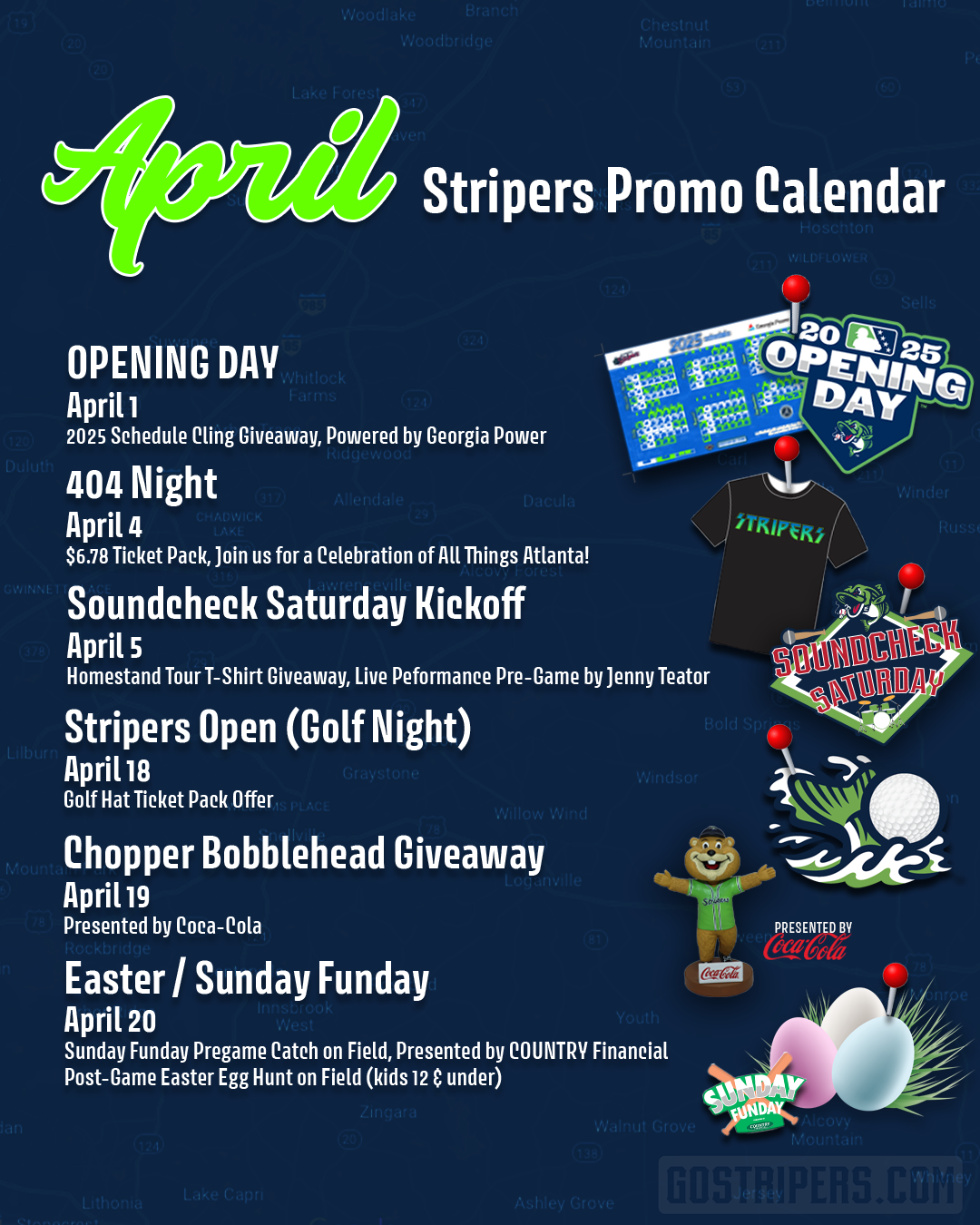 Gwinnett Stripers 2025 Promo Calendar