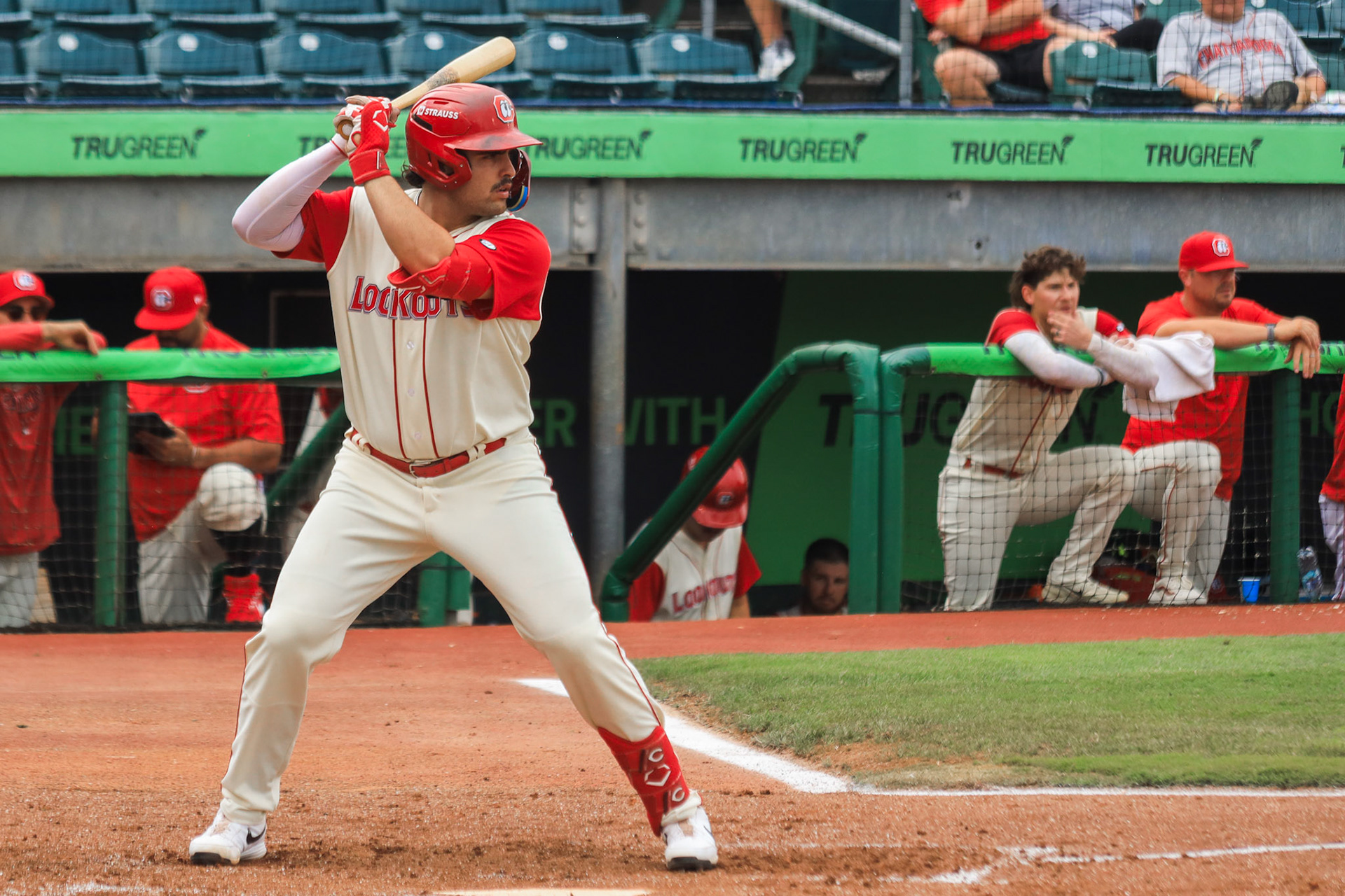 Lookouts vs. Blue Wahoos 6.29 - Sal Stewart at bat