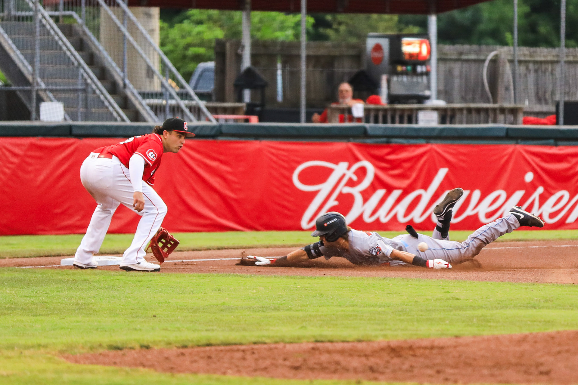 Lookouts vs. Trash Pandas 7.8 - Sal Stewart tags out player at third
