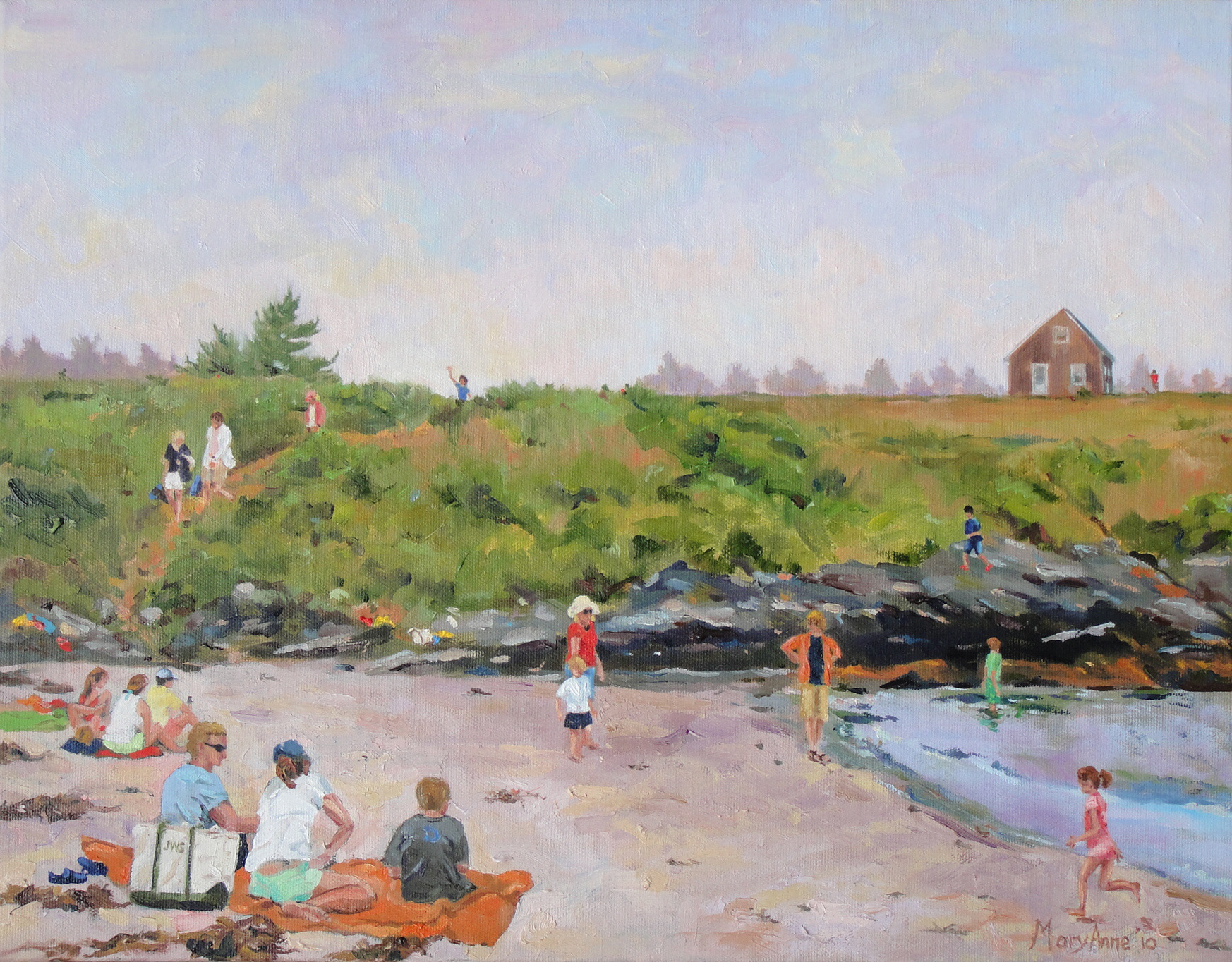 2010 Oil 18x14 "Richmond Island Picnic"