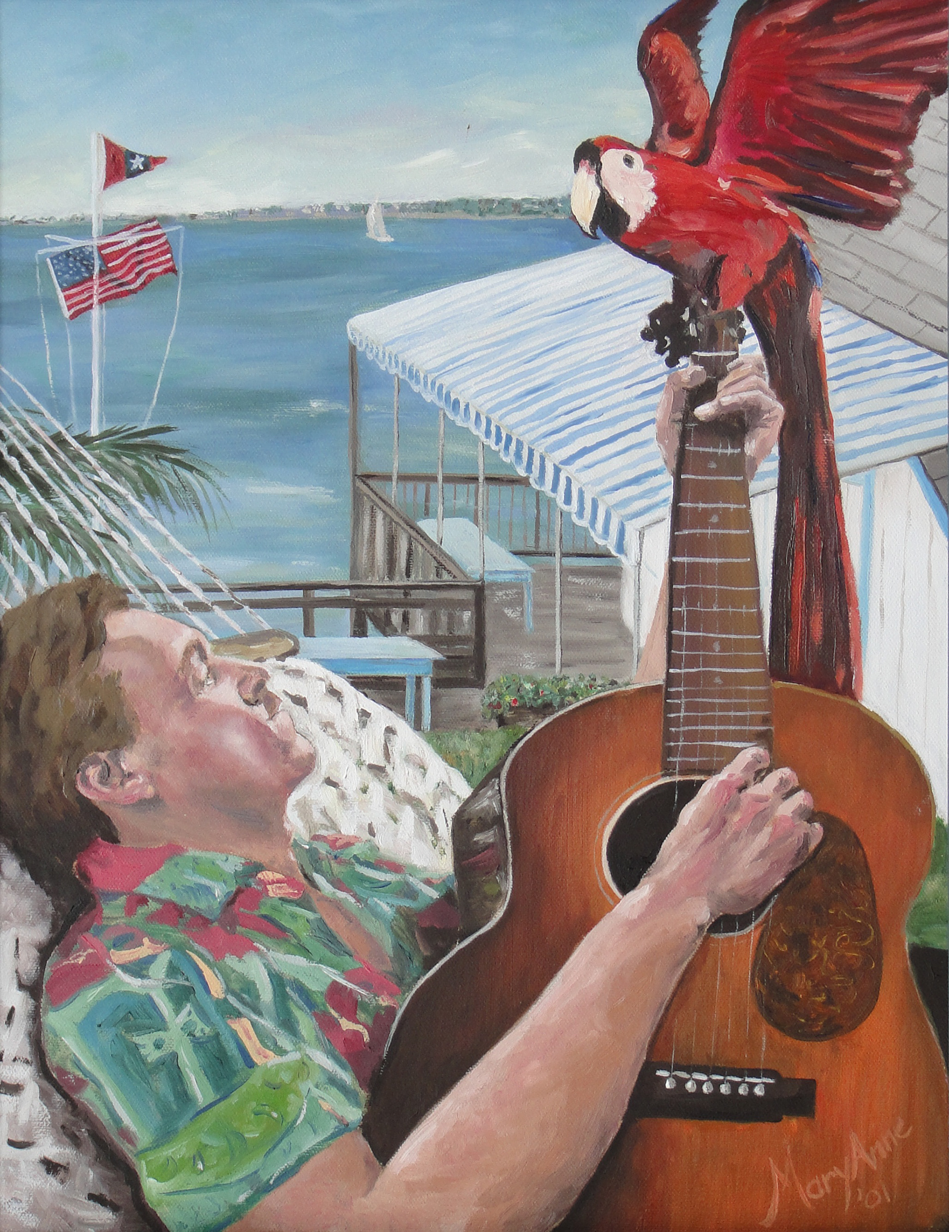 2001 Oil 14x18 "Philsy Buffett"(Prouts)