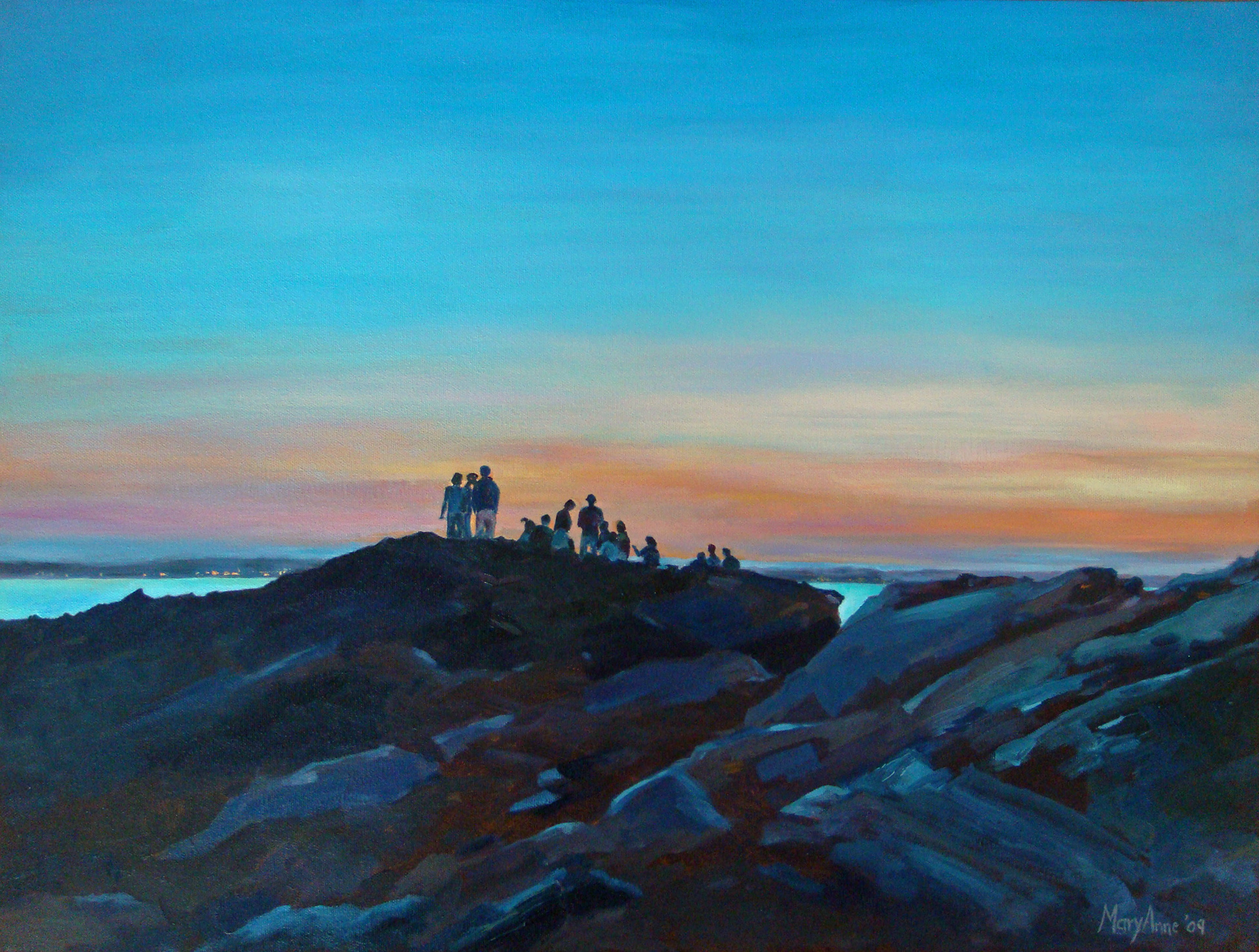 2009 Oil 48x24 "Sunset Picnic"