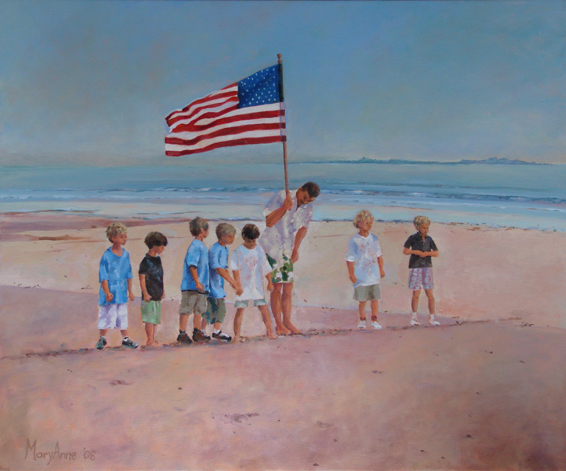 2008 Oil 30x24 "Prouts Neck Run Flag 