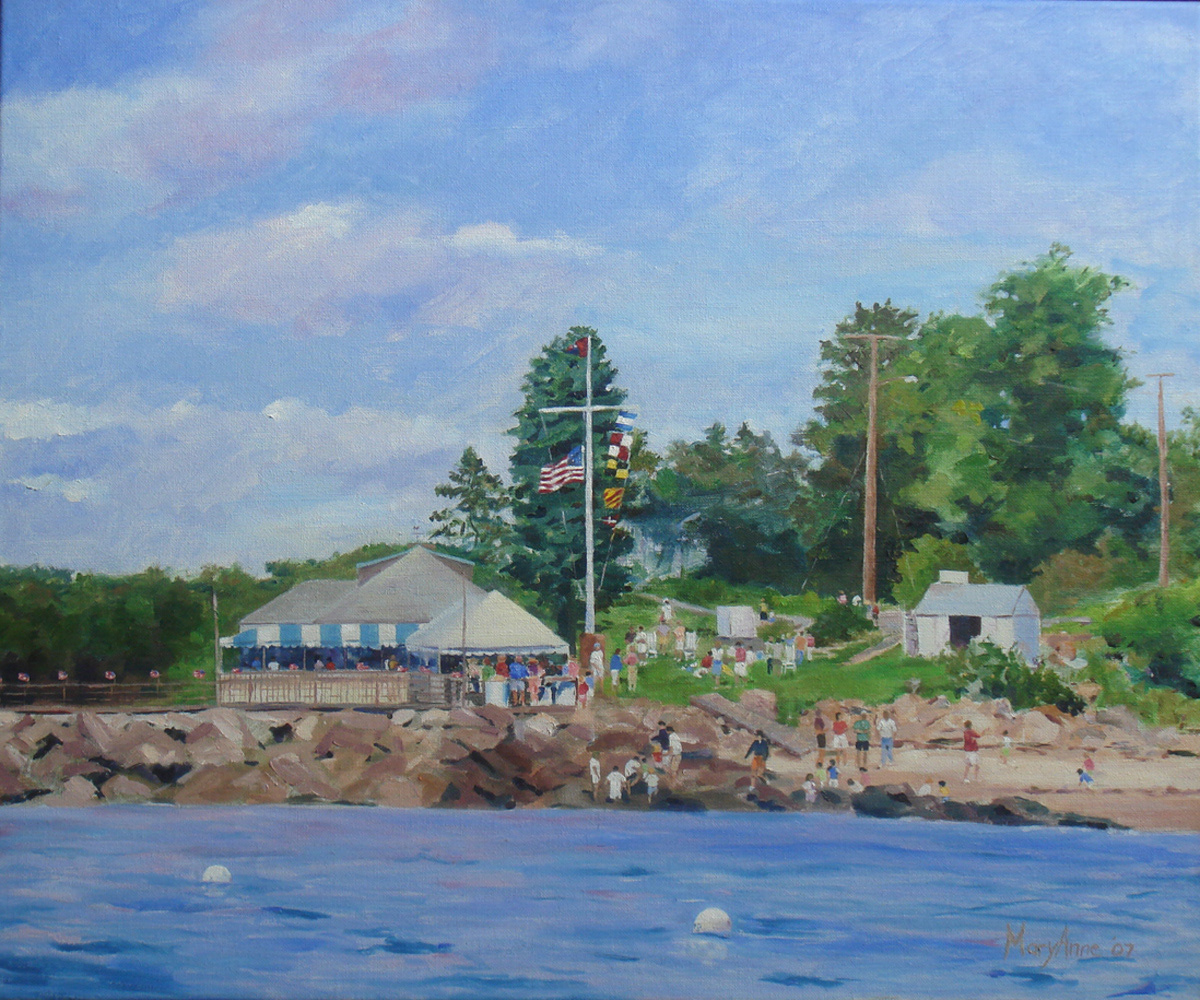 2007 Oil ~28x24 "July 4th Yacht Club Chowder" 