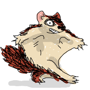 animation d'un écurueil volant qui marche.