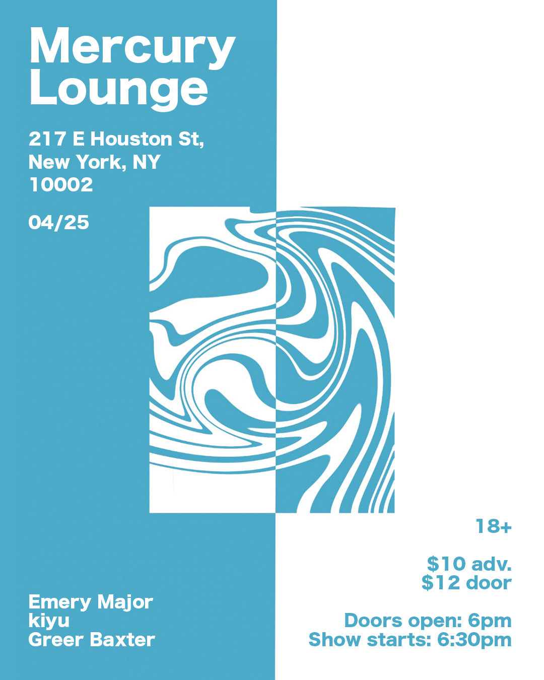 Mercury Lounge Show Poster