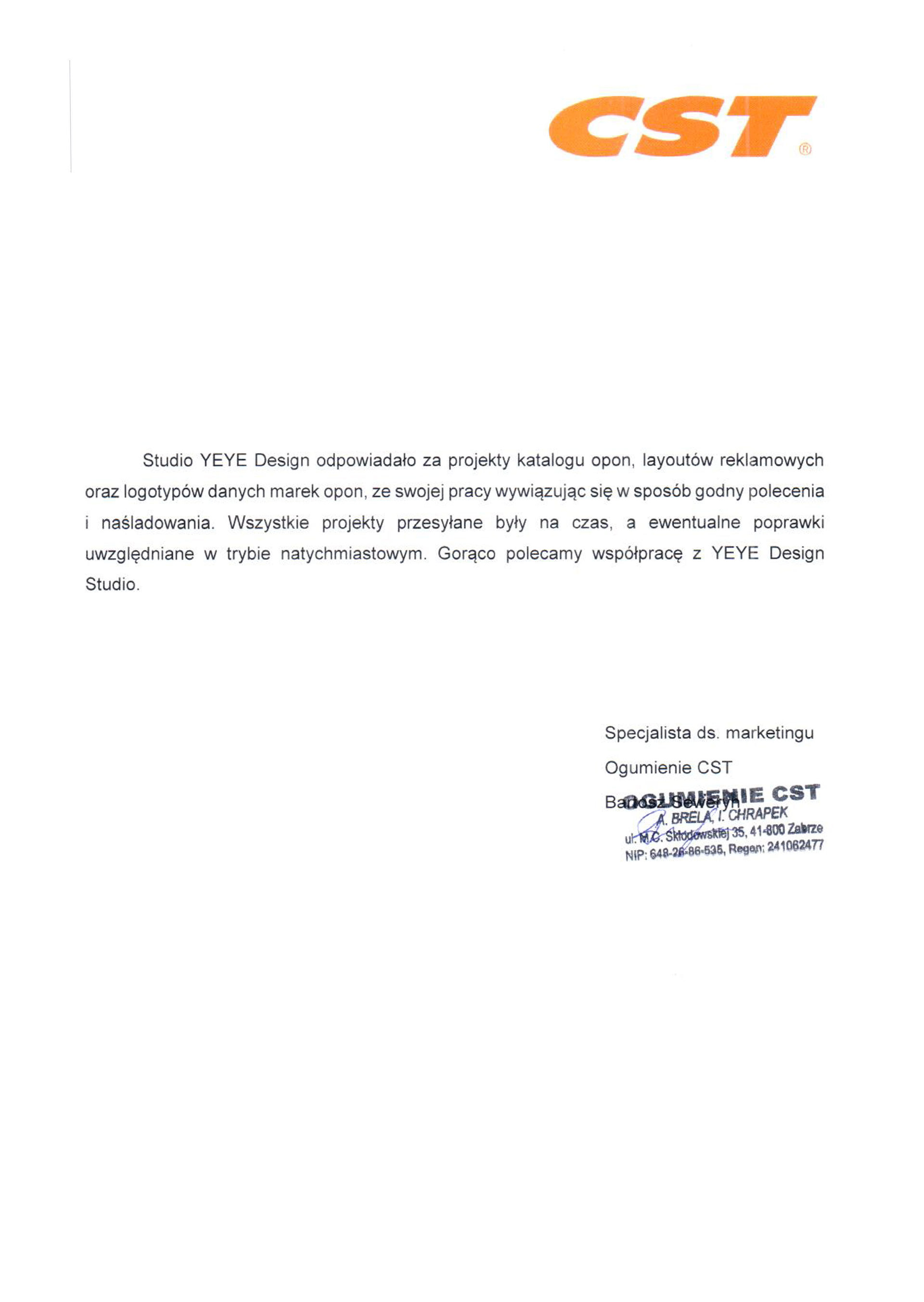 YeYe Design Studio referencje CST