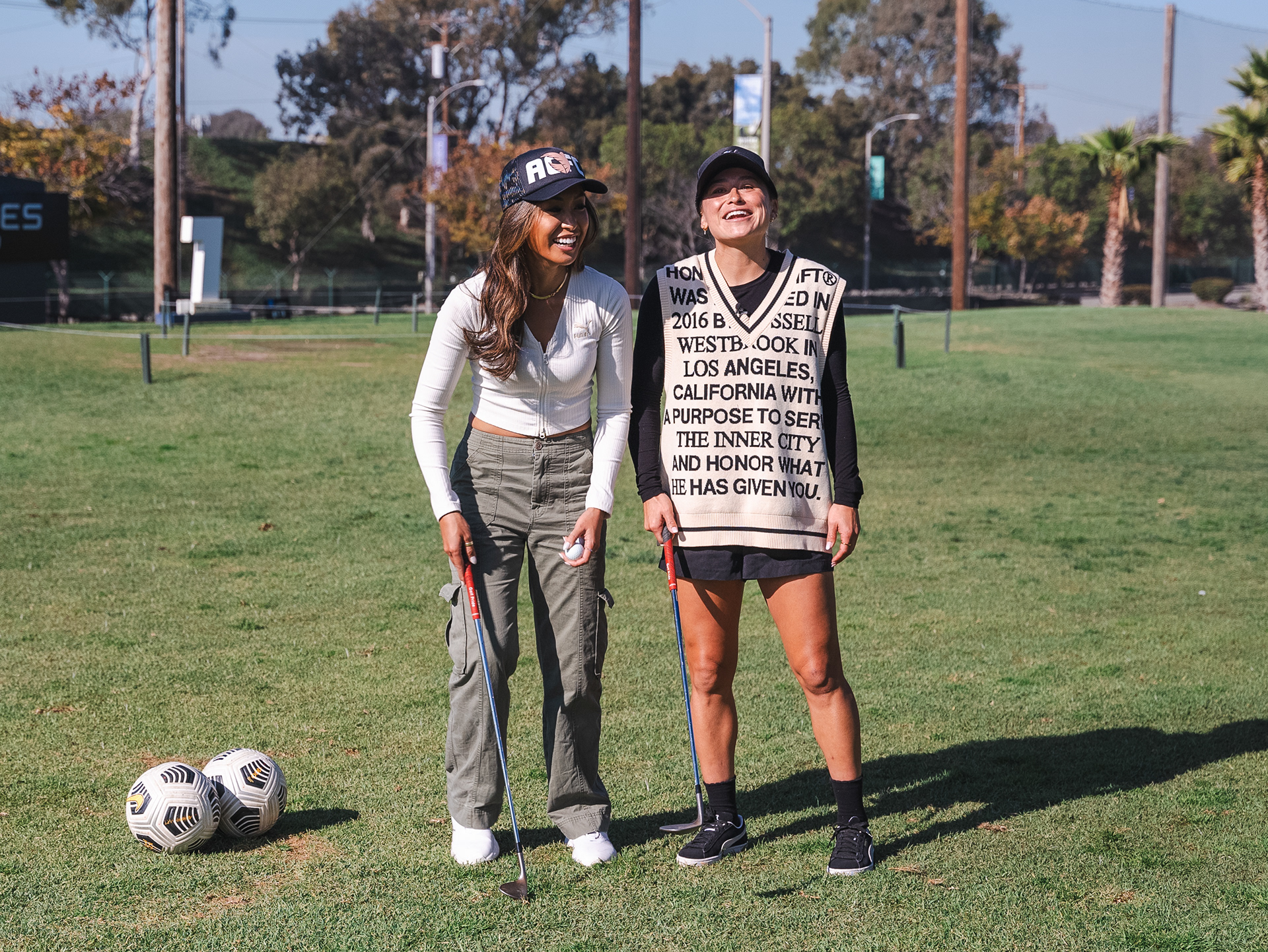 Golf personality Tisha Alyn, ACFC Captain Ali Riley
