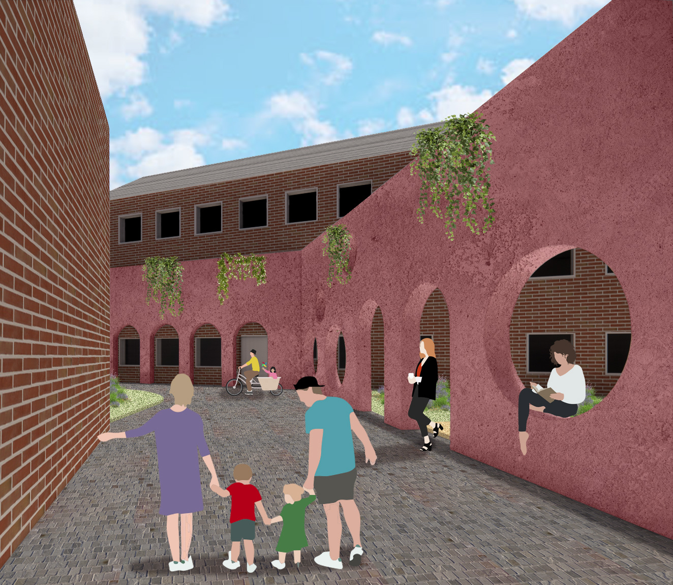 Gaanderij door toevoeging tweede muur