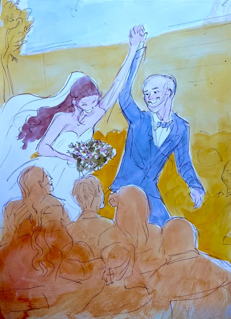running down the aisle