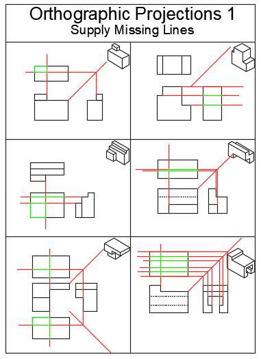 Supplied Objects/Lines in Black: Drew Layout Lines in Red & Missing Lines in Green