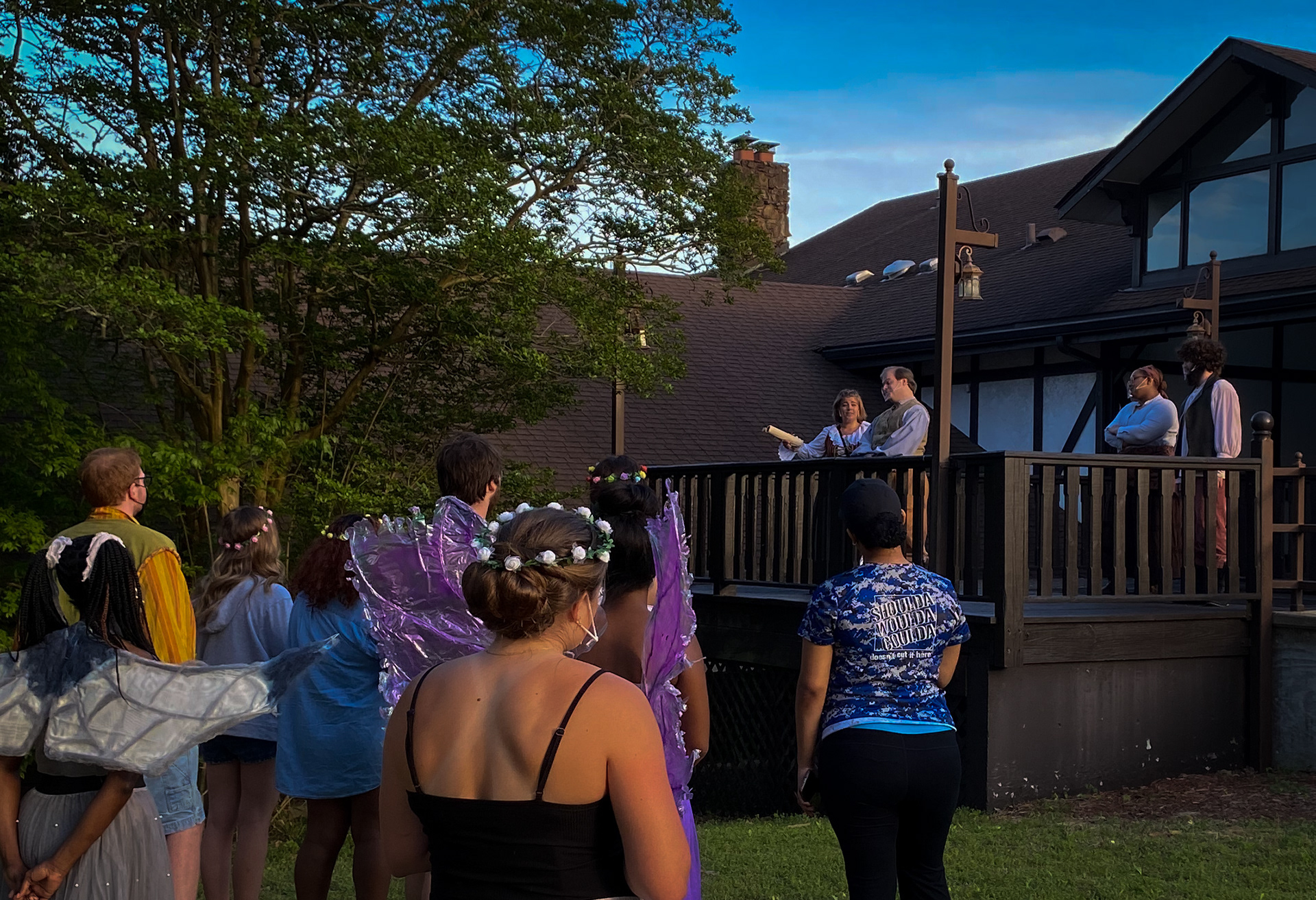Fairies guided guests to different locations for different scenes.