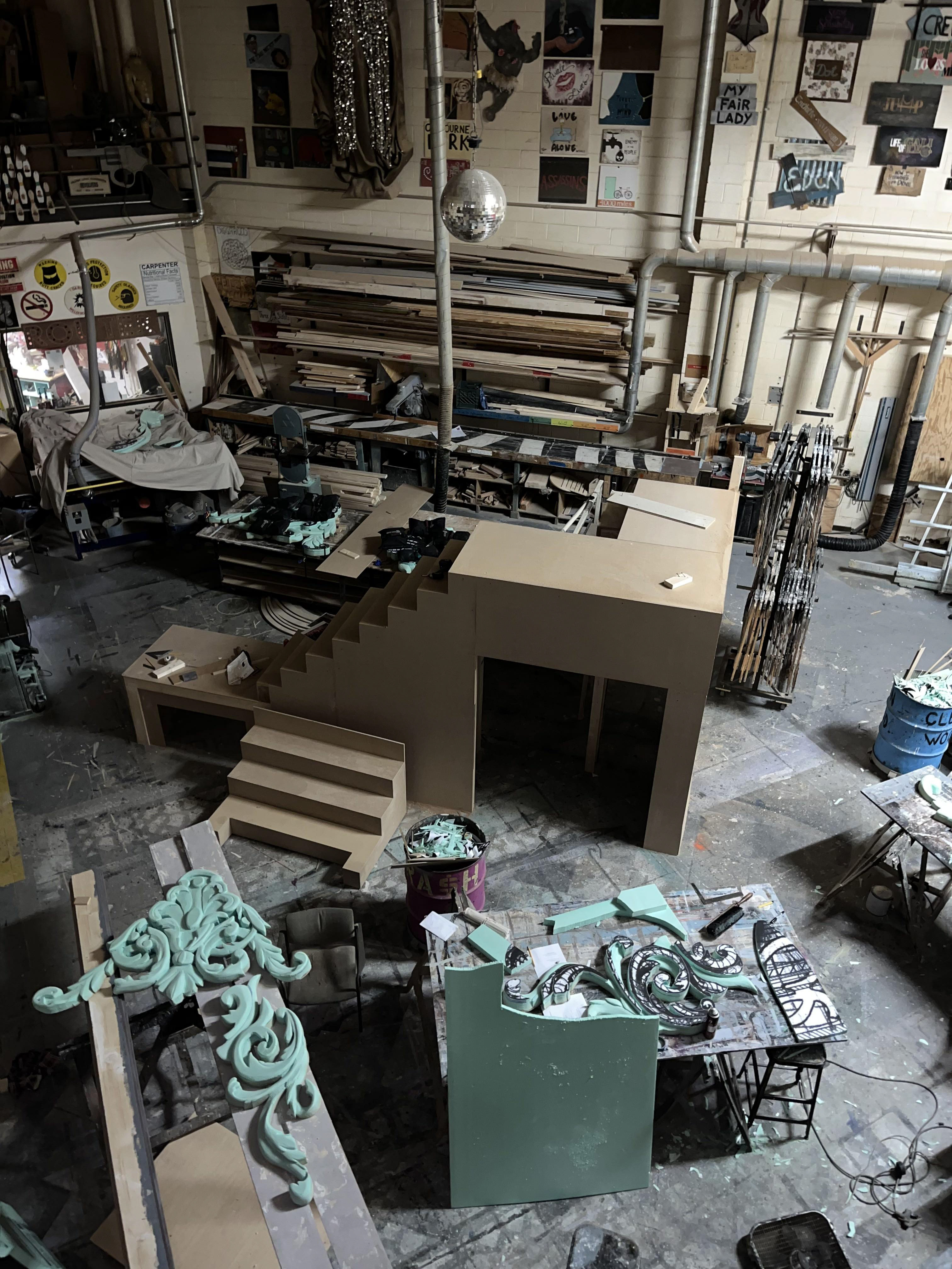 Main unit was mocked up in the shop to save time at load-in.