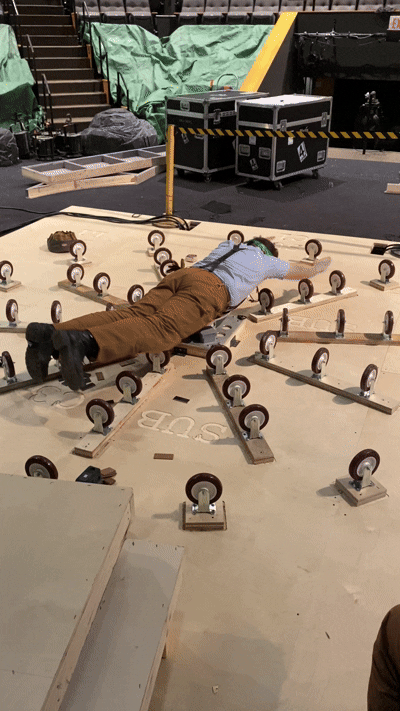 Carpenter Ben Checking Level on the Spider