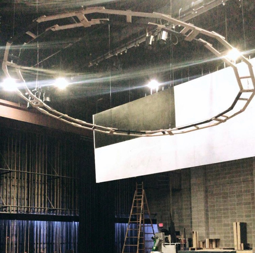 Assisted Technical Director with design of framing for hanging "storm cloud".