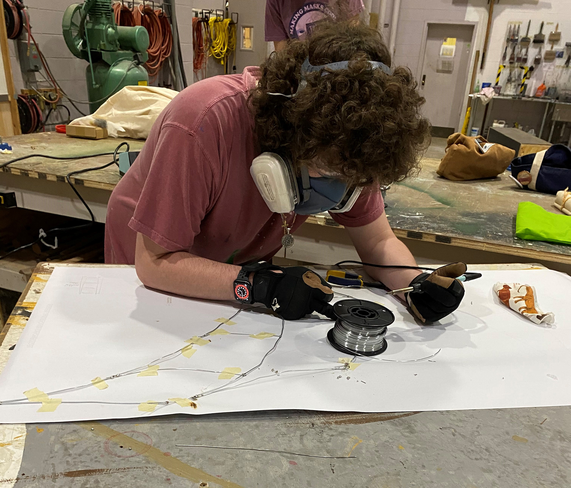 Drafts of wings were plotted at 1:1 scale. Wire was then bent to match & soldered together. Drafts & initial sketches of wings linked above.