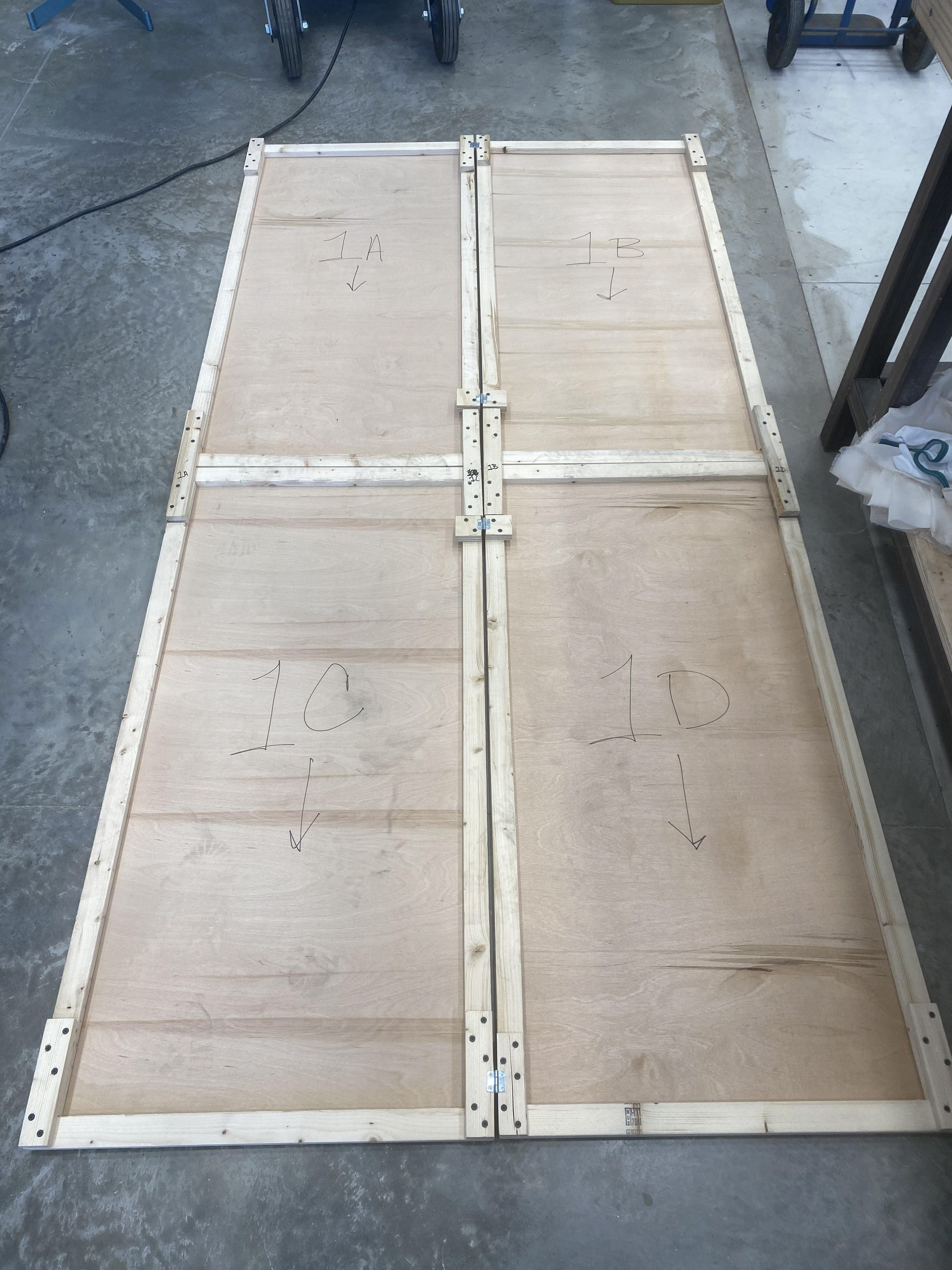 All joints were assembled with screws for ease of construction/deconstruction on site.