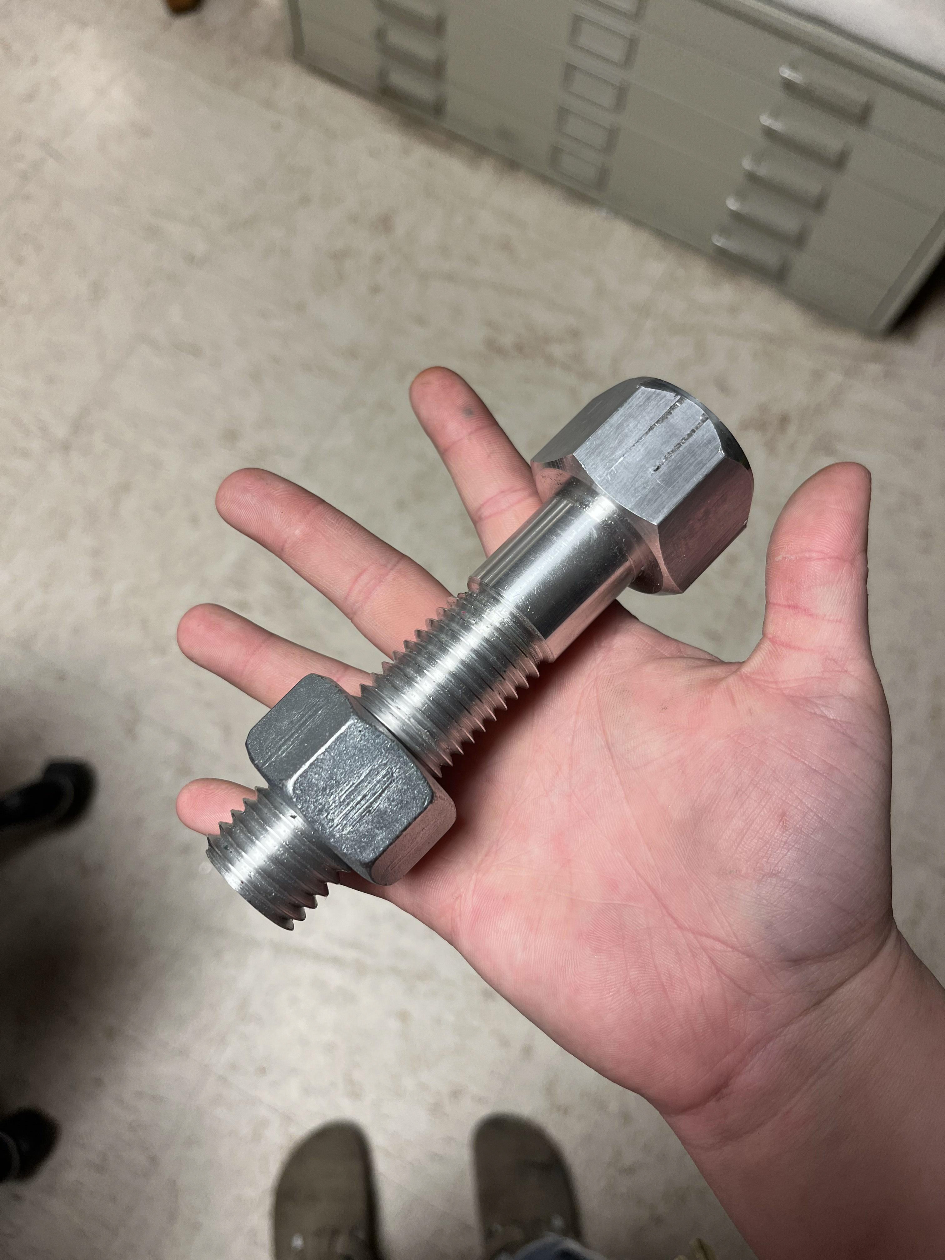 "Given a nut, make a bolt" - facing, turning, threading