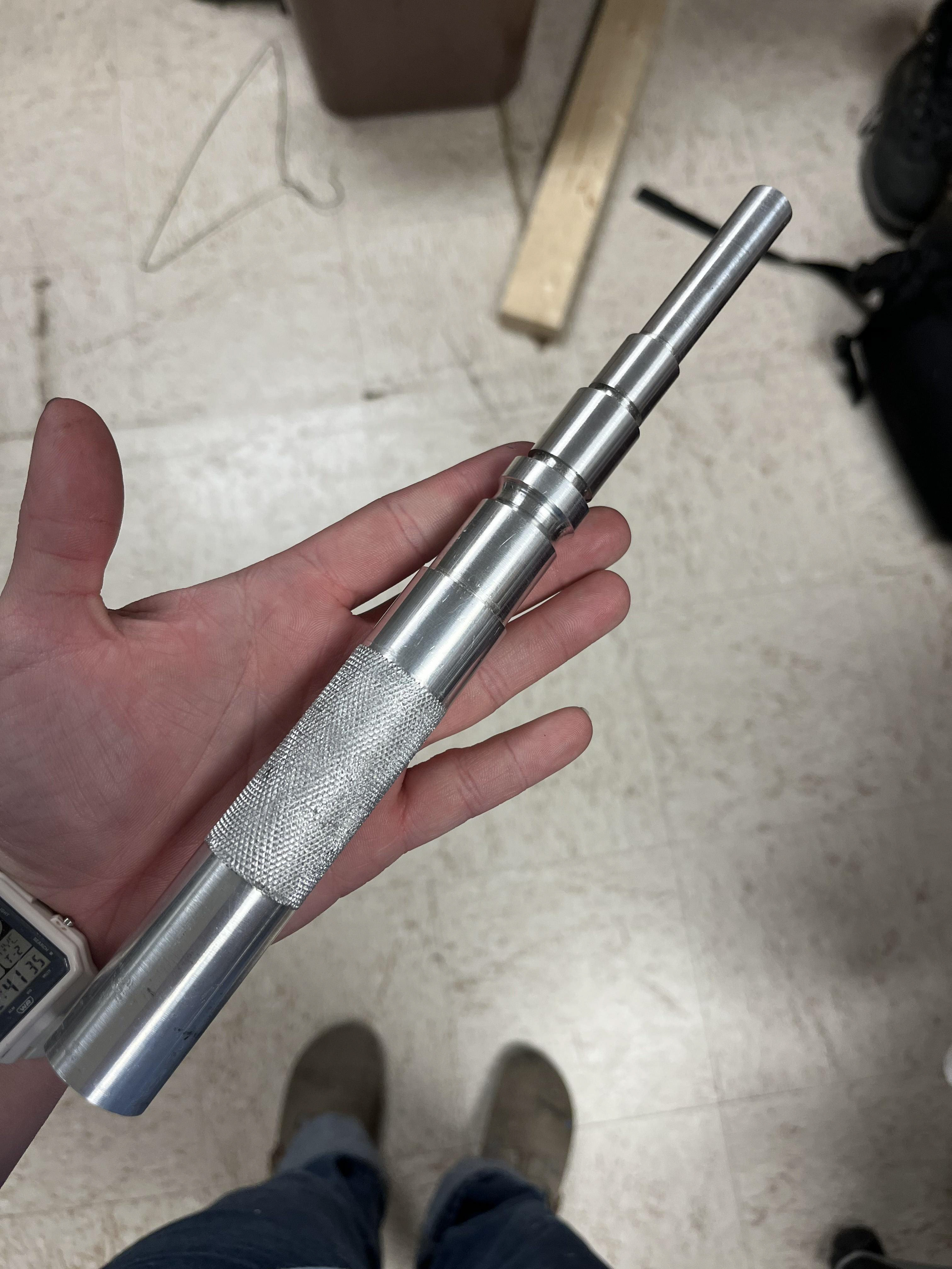 "Step Bar" - turning, cutting, knurling