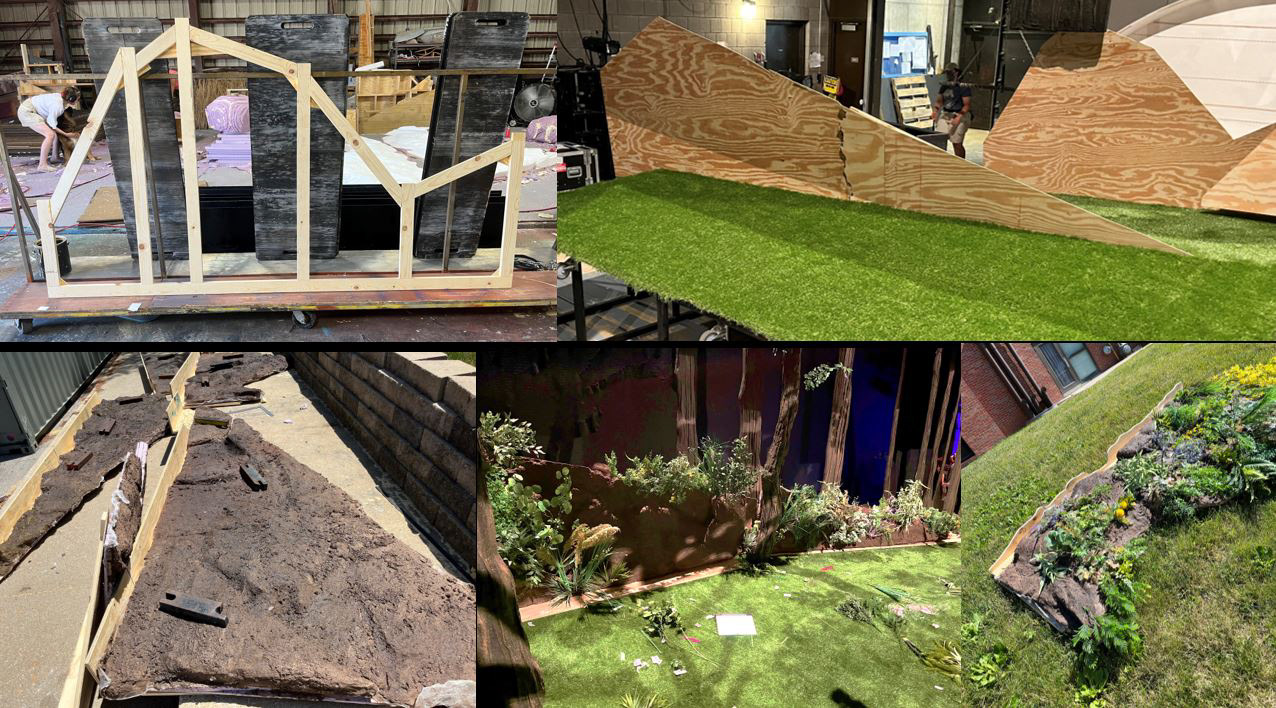 Worked with paint department to create "foliage walls" (drafting linked above).