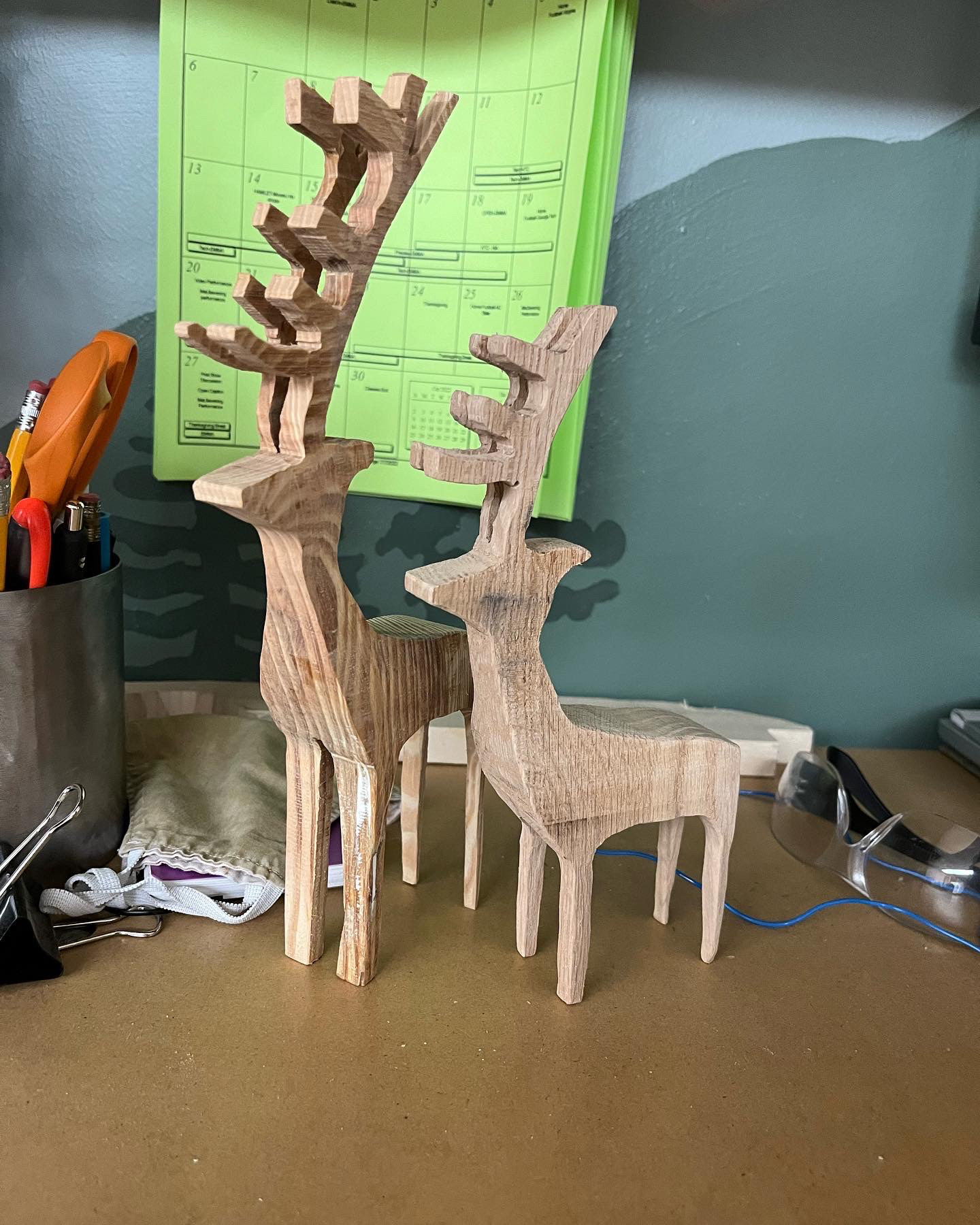 Reindeer after much sanding & some leg repairs