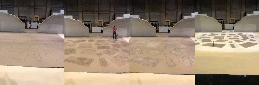 Designed and painted floor treatment.