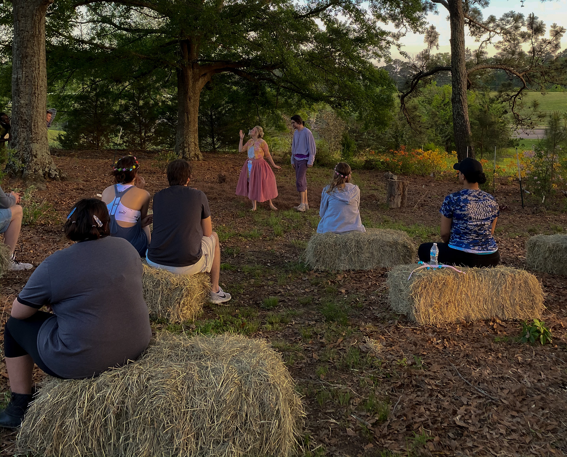 Fairies guided guests to different locations for different scenes.