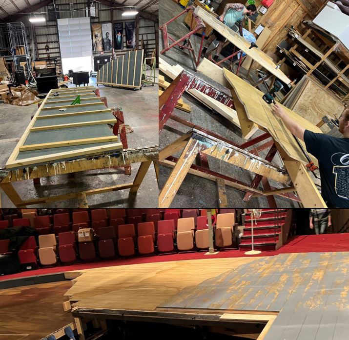 Built organic shaped platforms to extend the main deck.