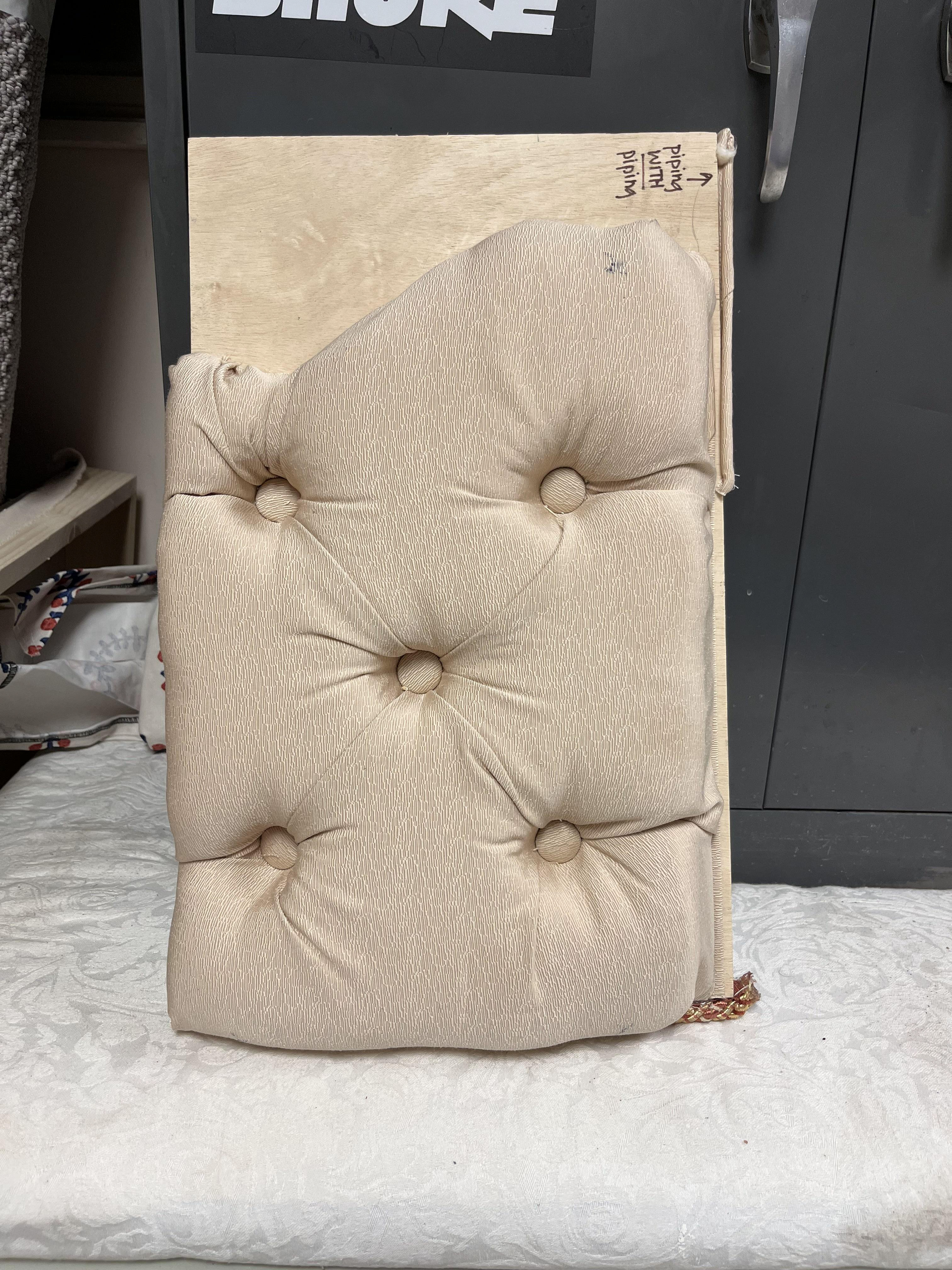 Upholstery Board: tufting & piping pictured