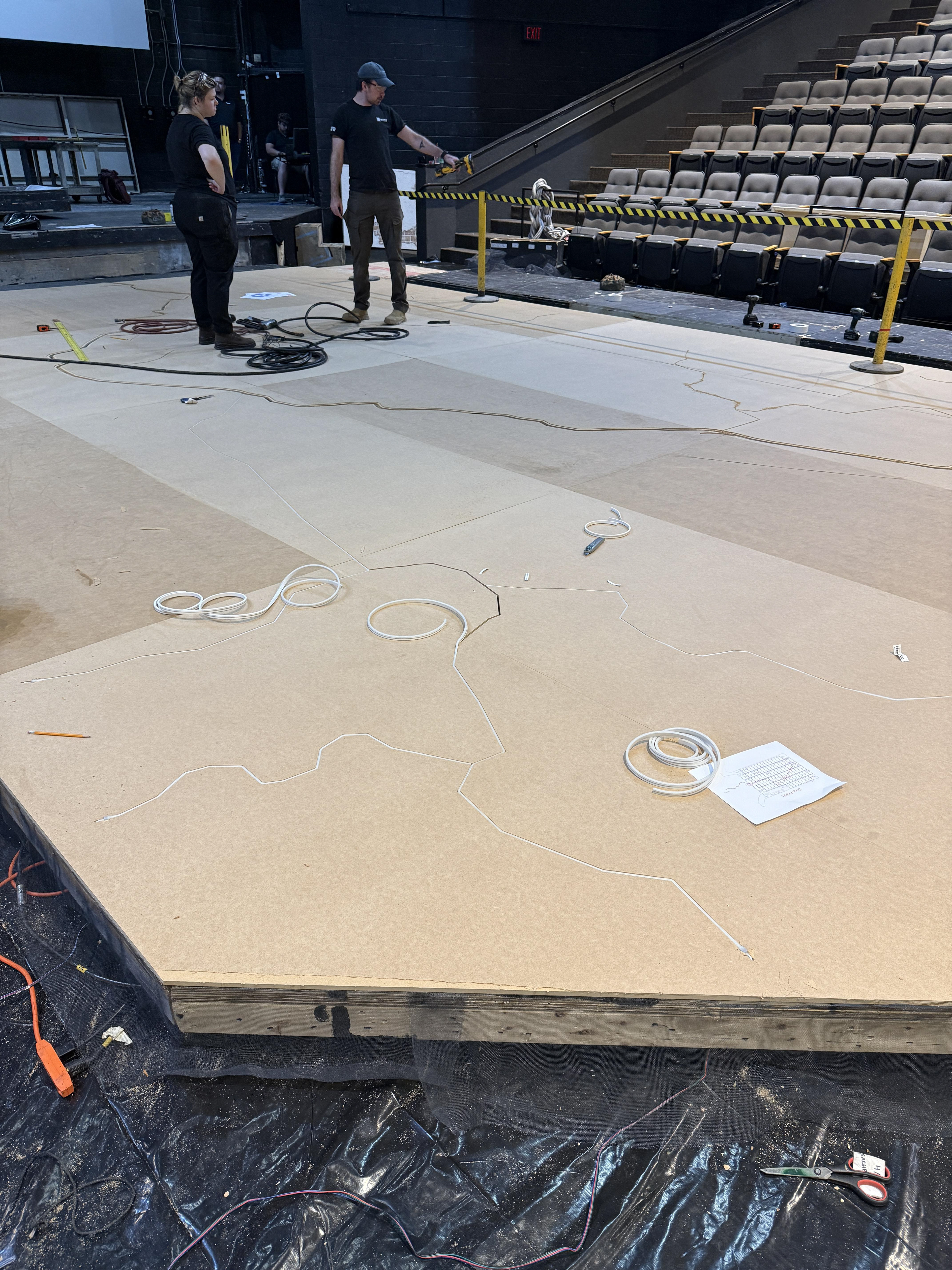 Neoflex being installed in CNC-ed paths