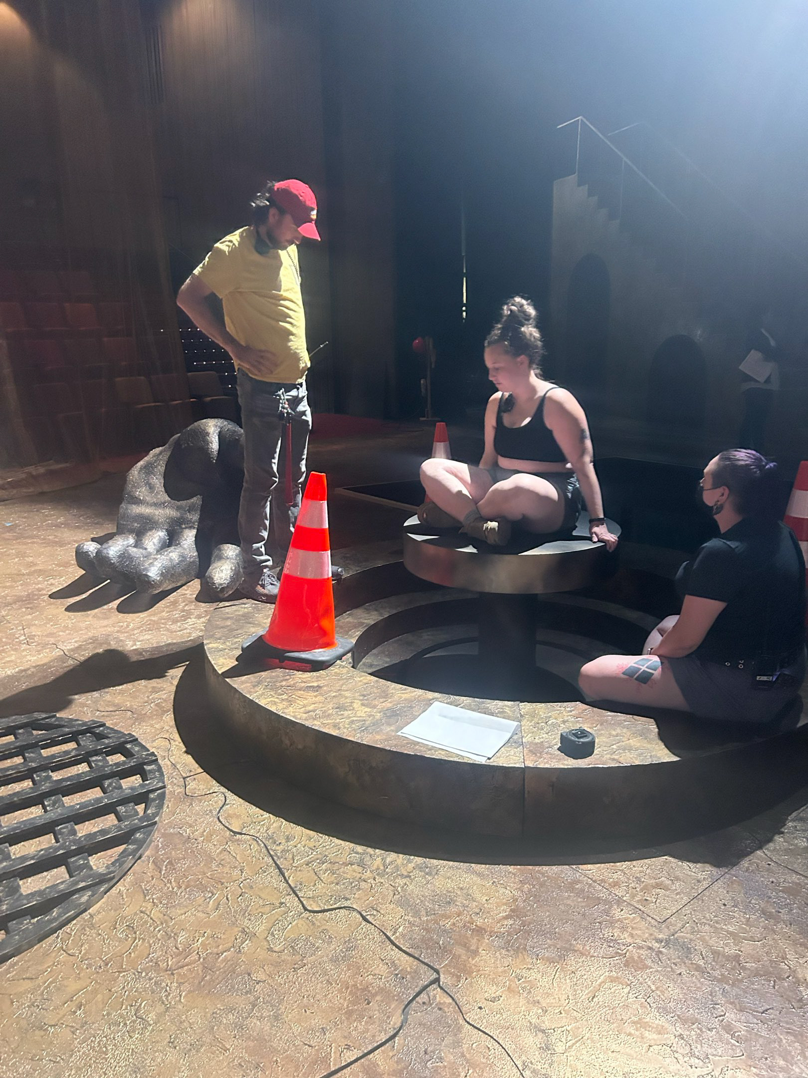 Testing the pedestal & discussing options for increasing stability.