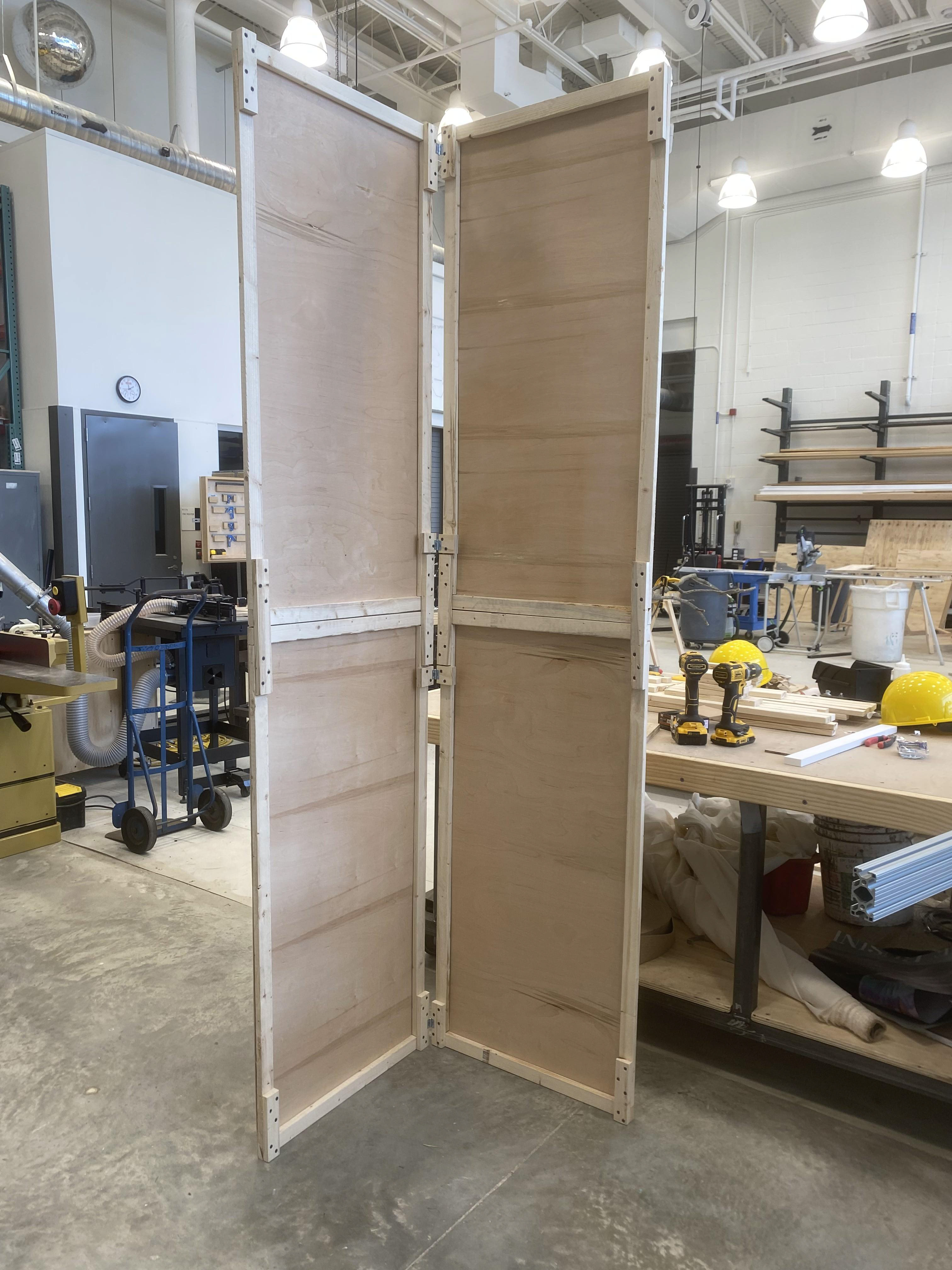 Walls were built to be self supporting for quick setup and tear down at location. (Load-in/out plan linked above)