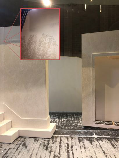 Wall texture was achieved through sponge rollers.