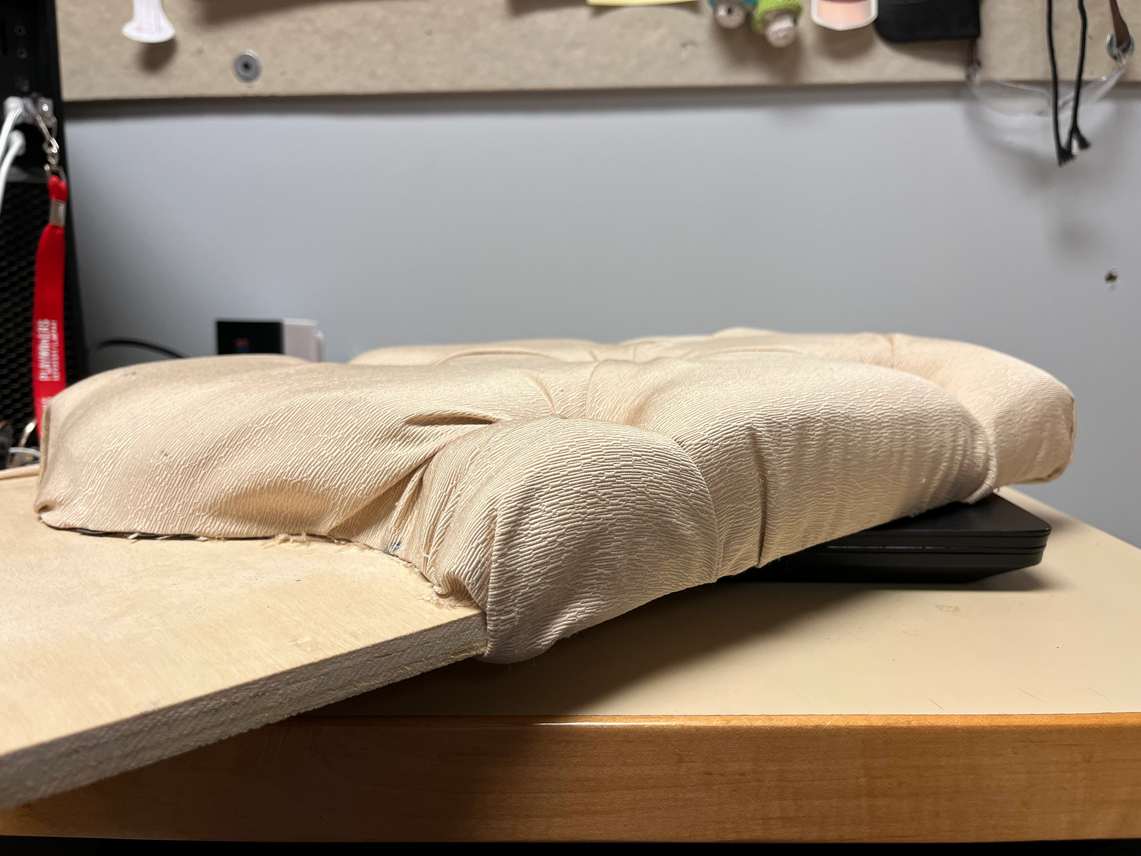 Upholstery Board: tack strip & ply grip pictured