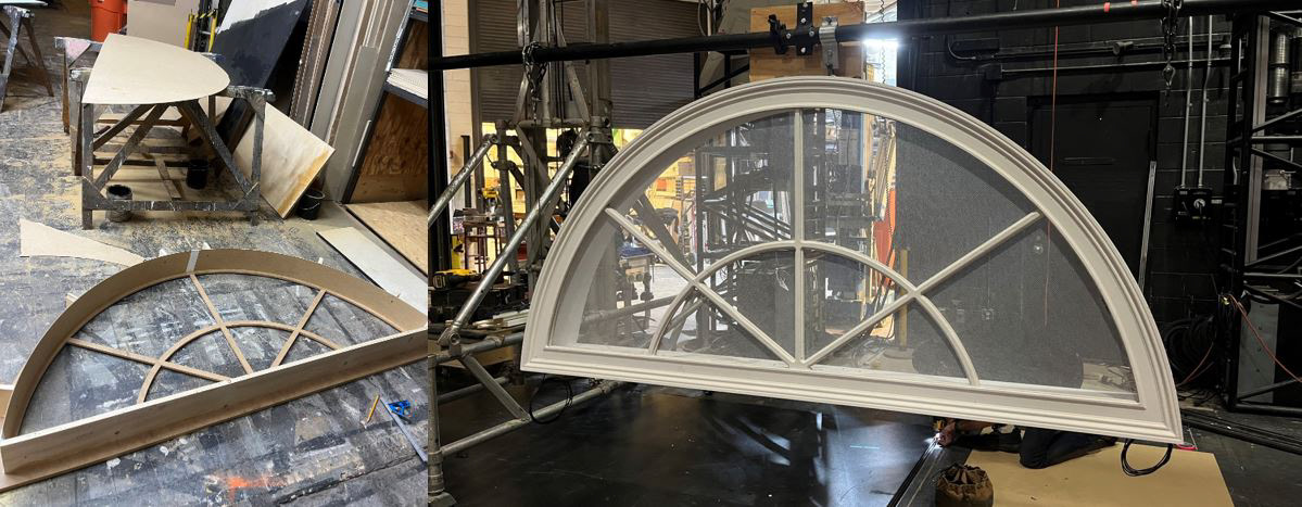 Upper Window - Curved light box w/ custom CNC-ed molding