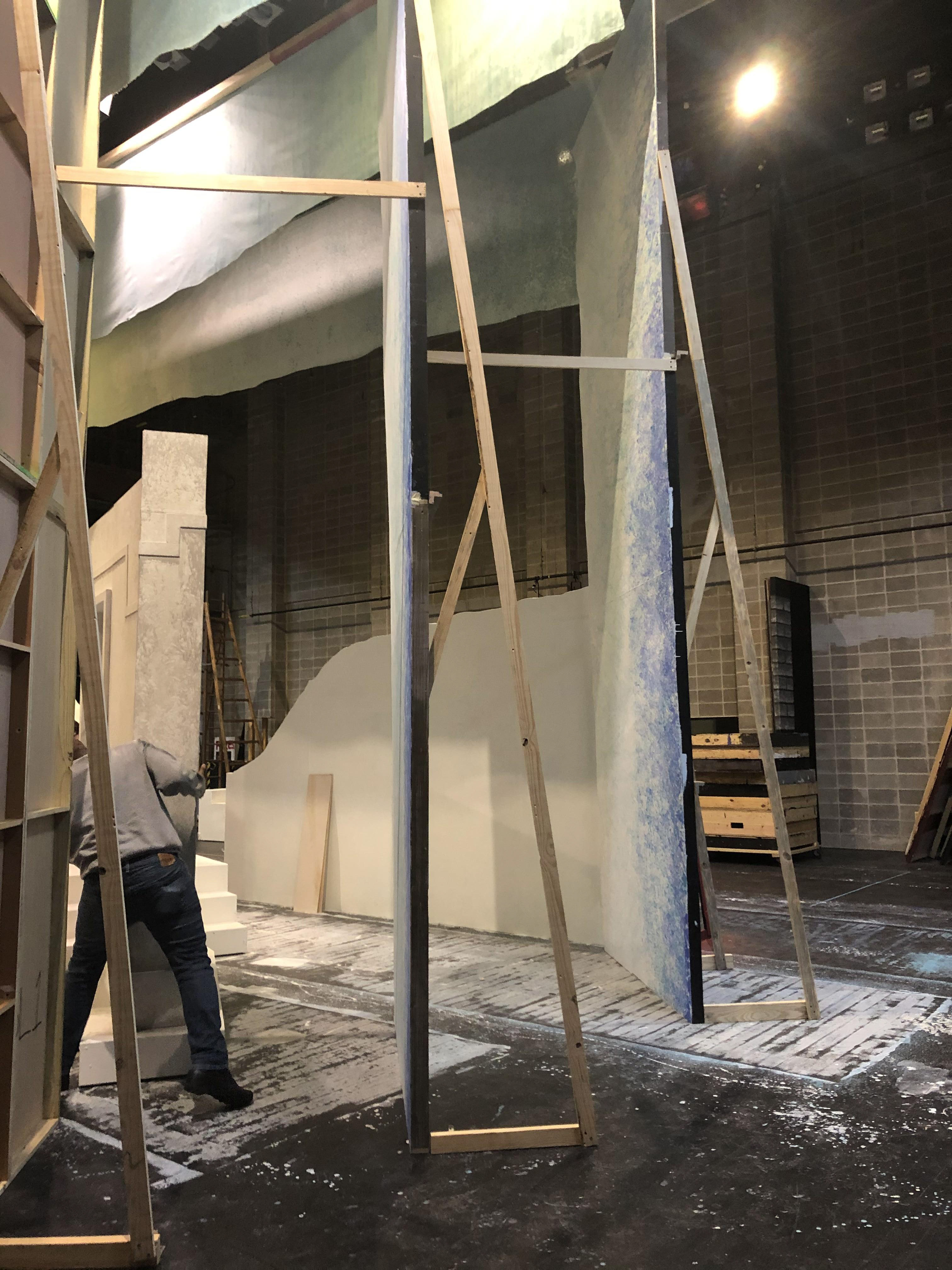 Installed Y-braces to support portal legs