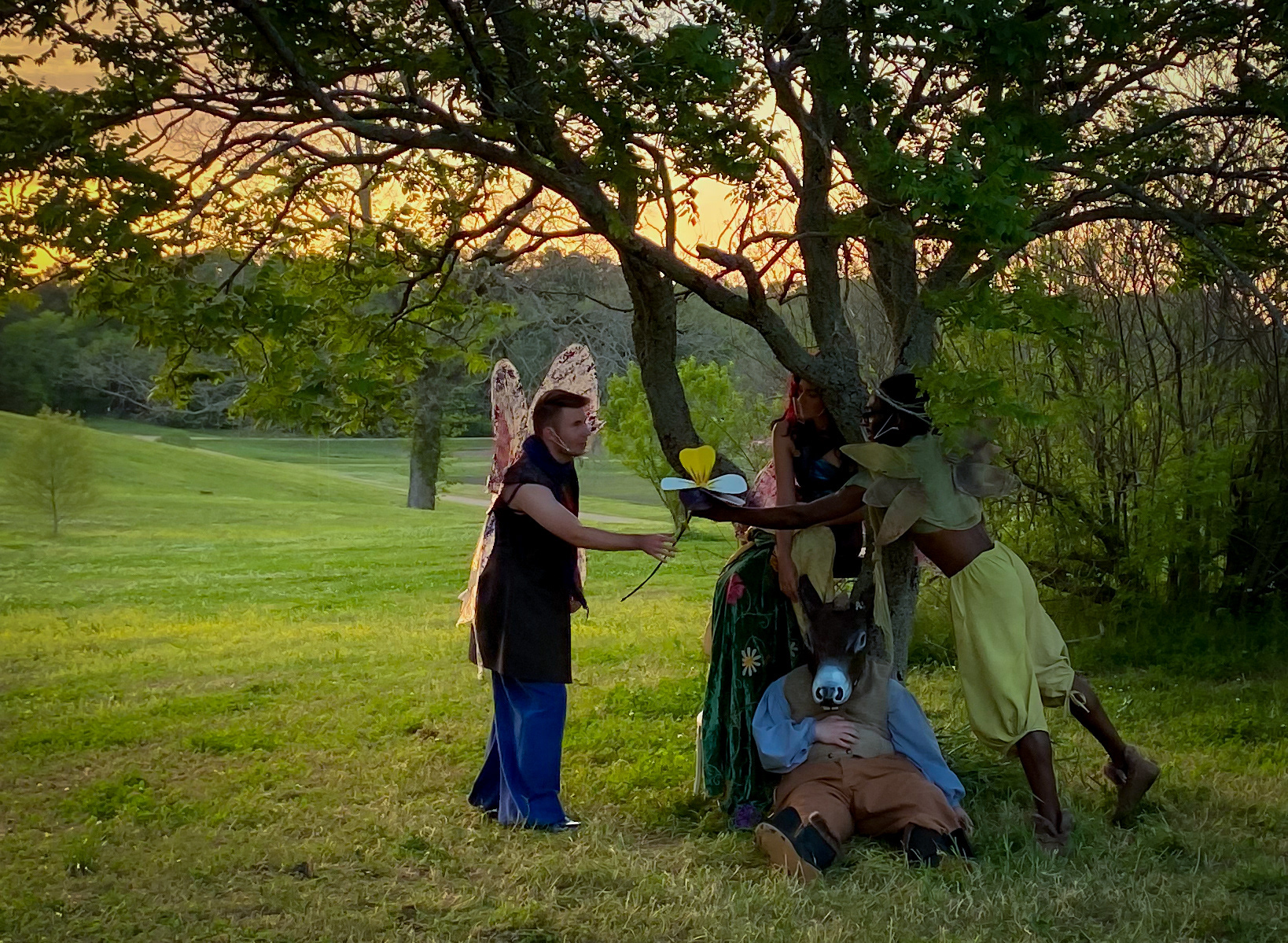 Fairies guided guests to different locations for different scenes.