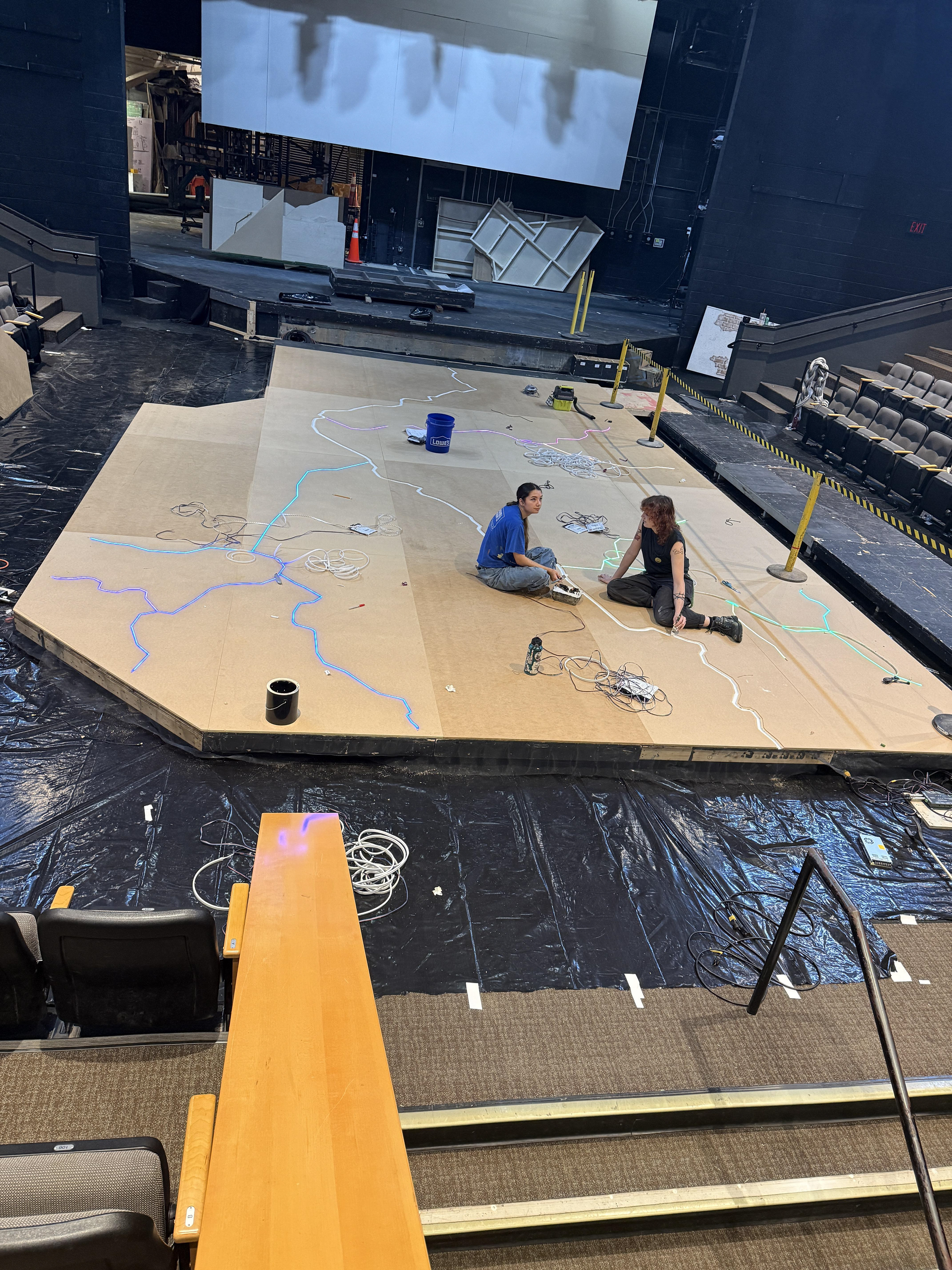 LED Tape being installed in CNC-ed paths & Neoflex being installed