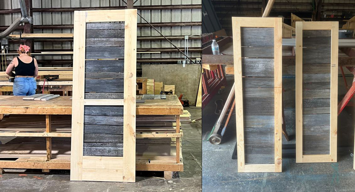 Utilized biscuit joiner to build doors and windows.