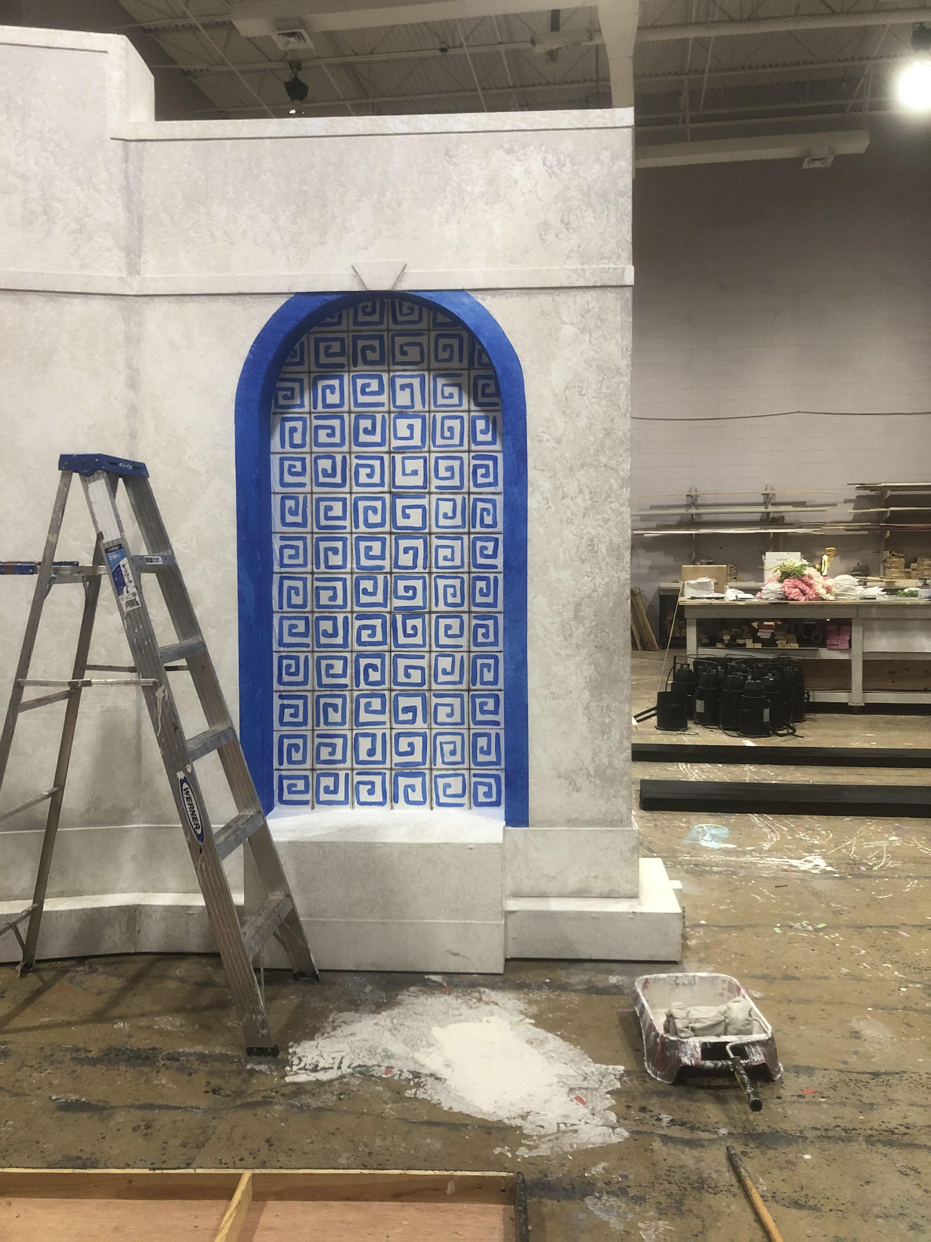 Designed & painted mosaic pattern.
