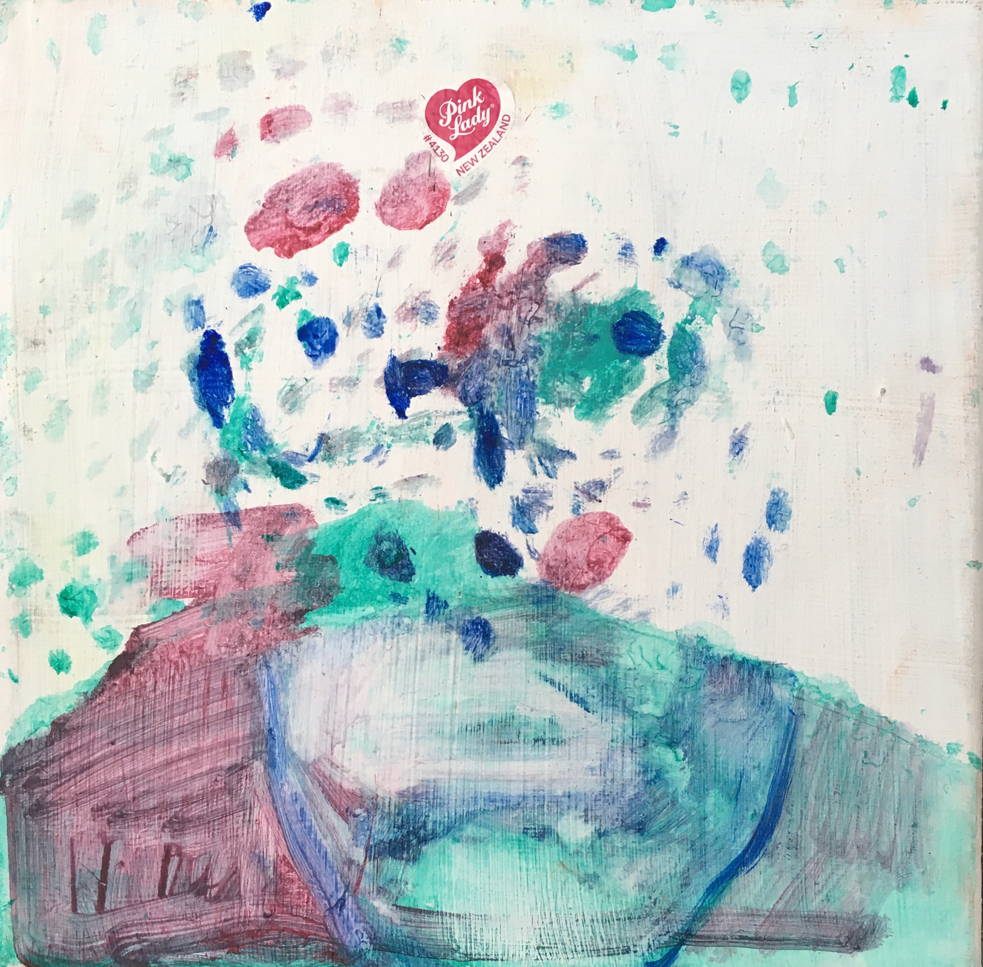 autoportrét / kvaš na plátně / 20x20cm / 2021