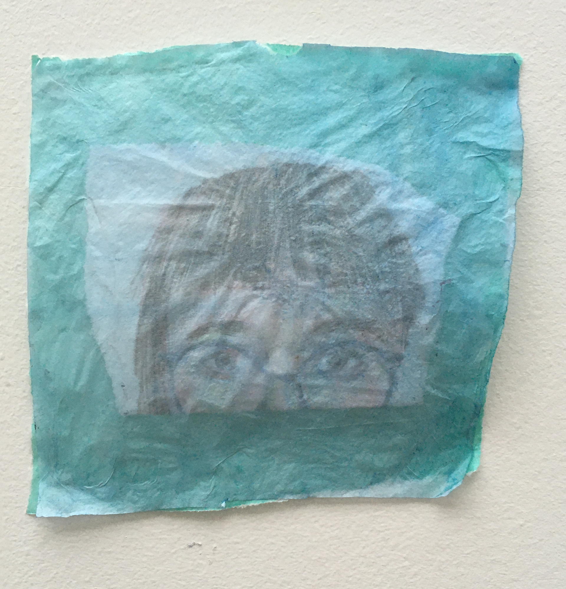autoportrét / komb. technika / 20x20cm